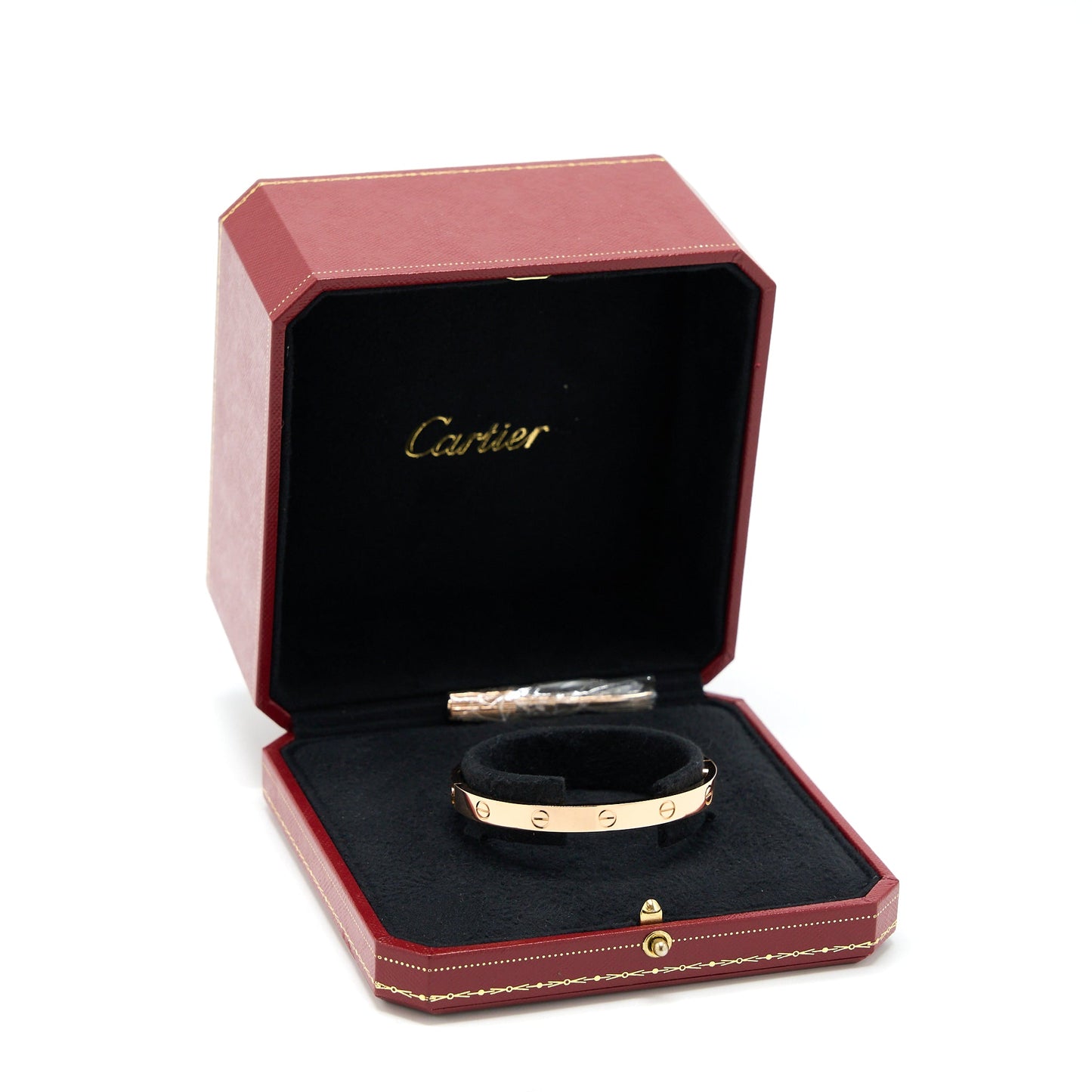 Cartier Size 17 Love Bracelet Rose Gold