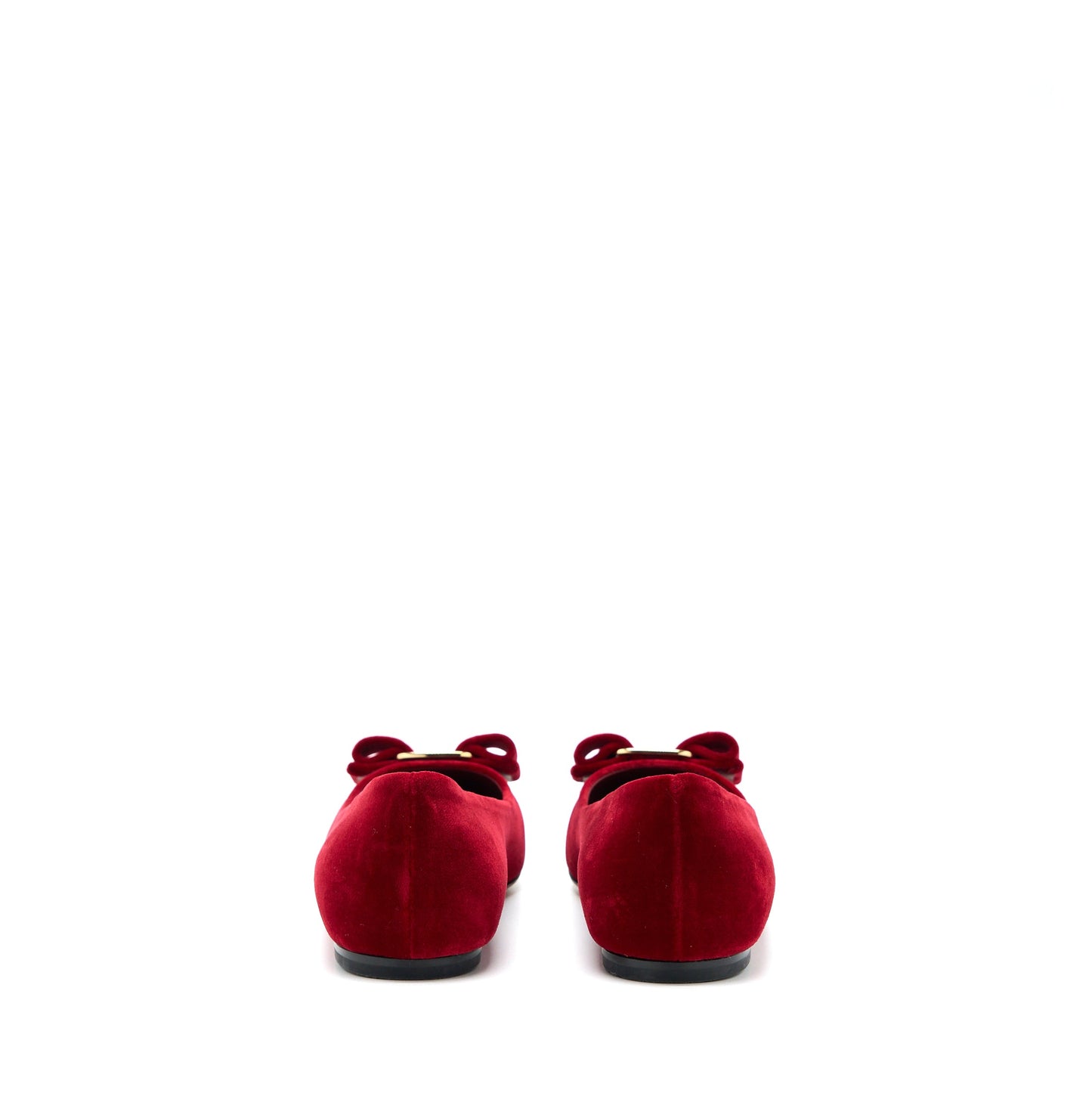 Ferragamo Size 6.5C Varina Ballet Belvet Suede Red