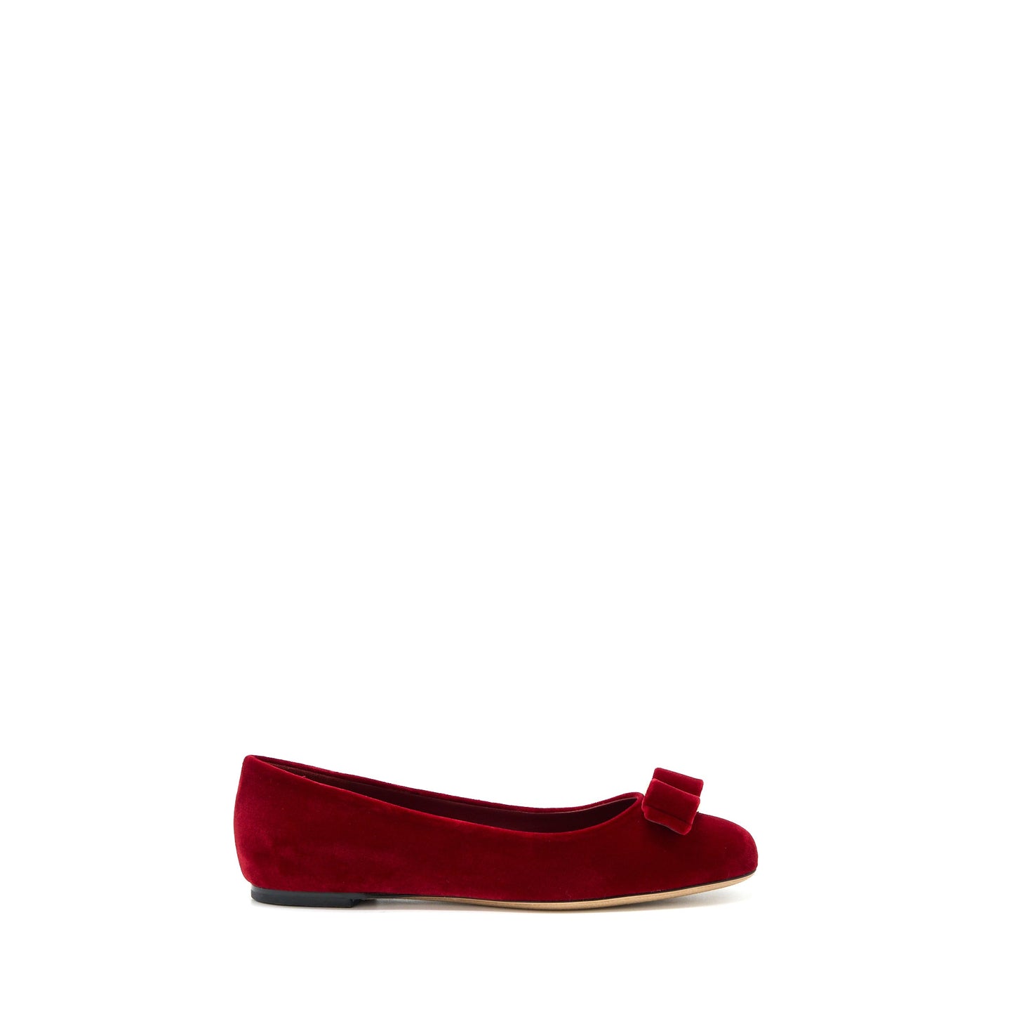 Ferragamo Size 6.5C Varina Ballet Belvet Suede Red