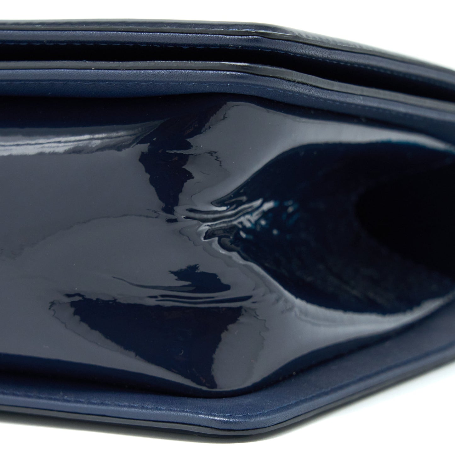 Chanel Medium Boy Bag Patent Navy SHW