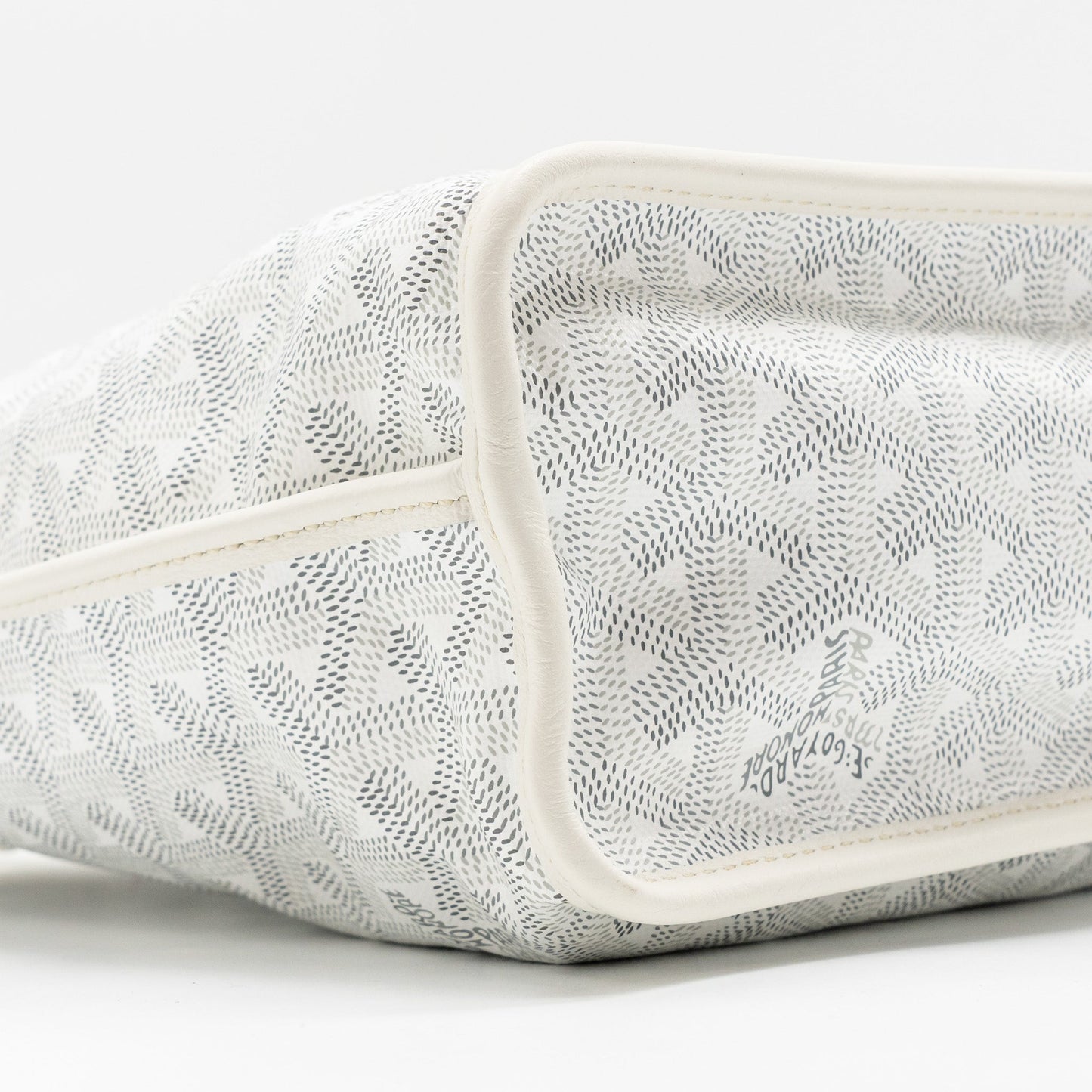 Goyard Mini Anjou Tote Bag Goyardine Canvas/Leather White SHW