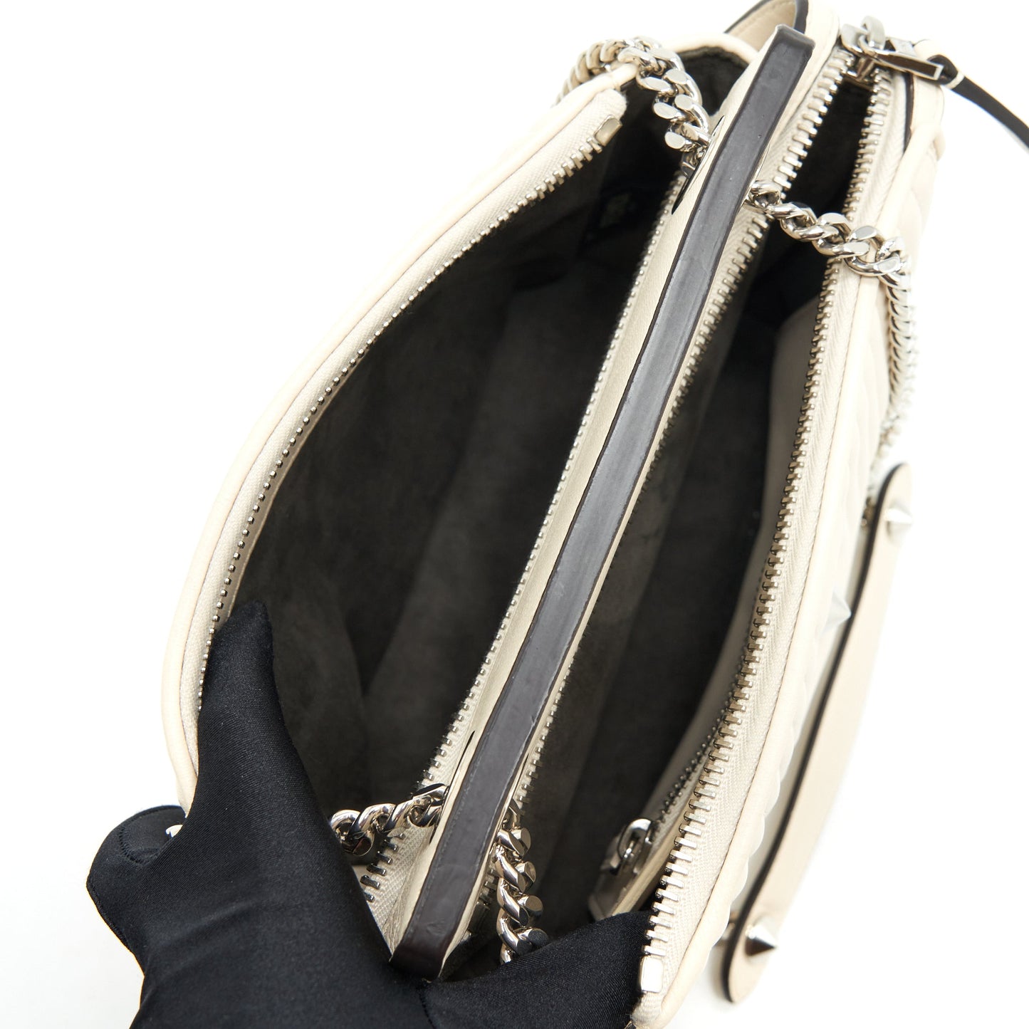 Fendi Dot Com Bag White SHW