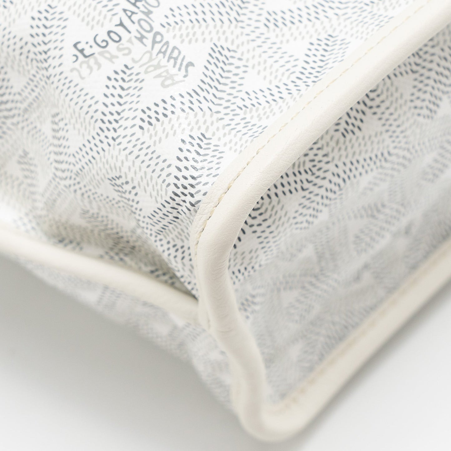 Goyard Mini Anjou Tote Bag Goyardine Canvas/Leather White SHW