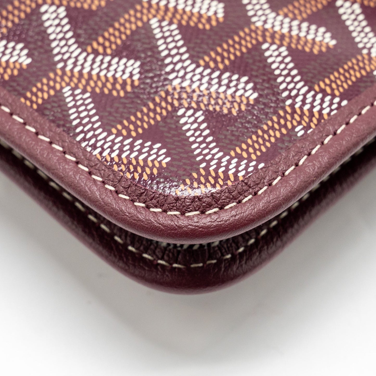 Goyard Plumet Wallet Clutch Goyardine Canvas/Leather Burgundy SHW