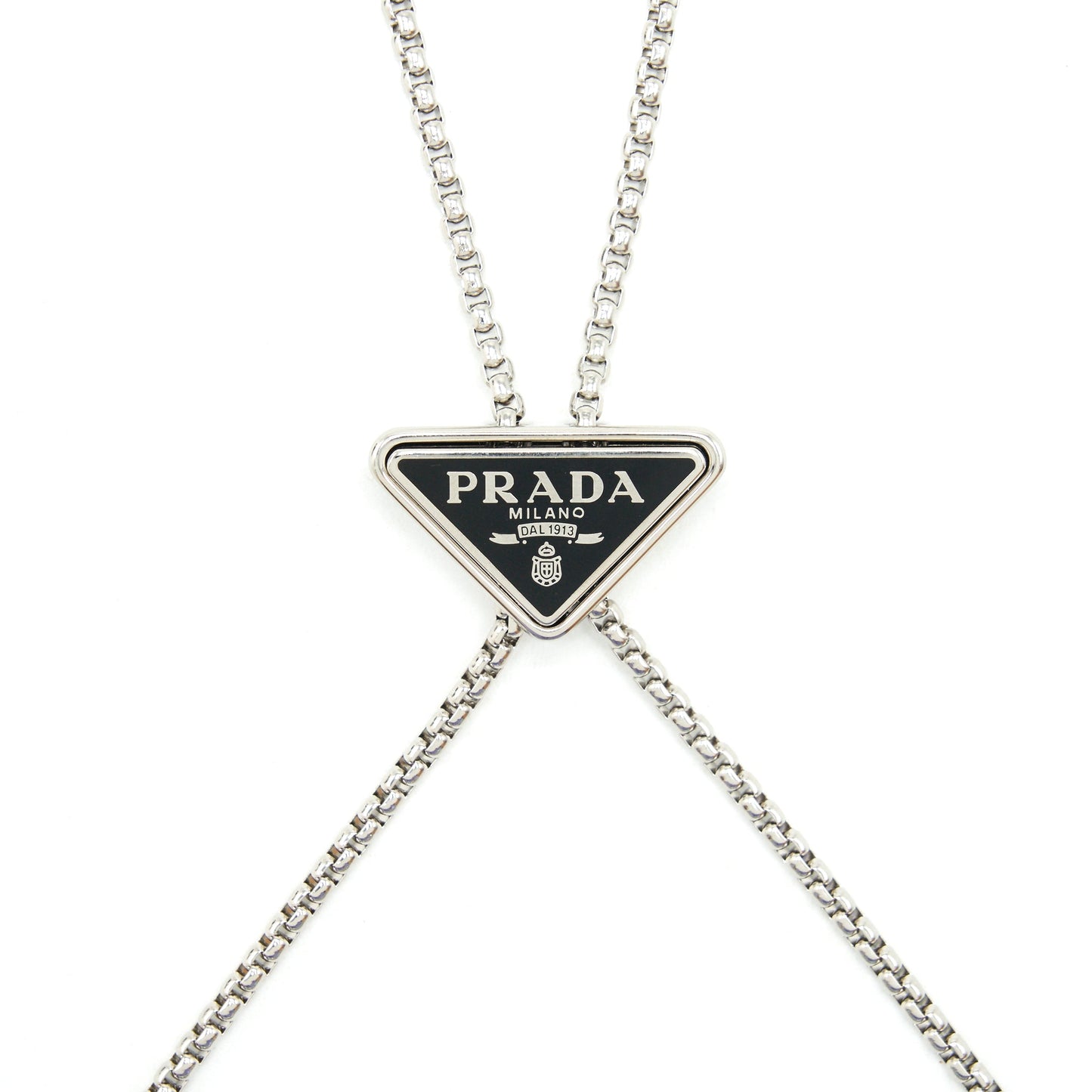 Prada Crystal Card Holder with Chain black