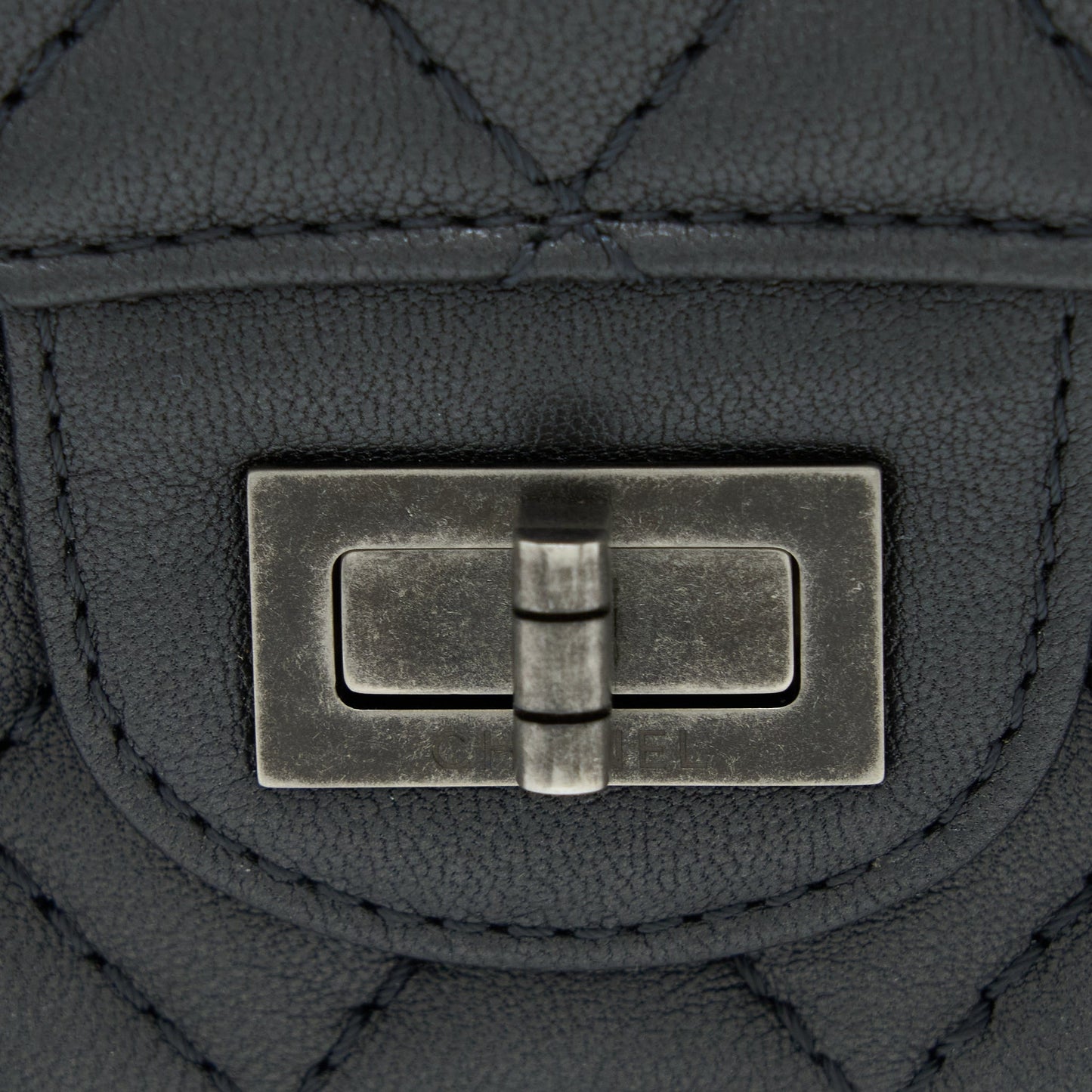 Chanel Mini 2.55 Reissue Flap Bag Goatskin Dark Grey Ruthenium Hardware