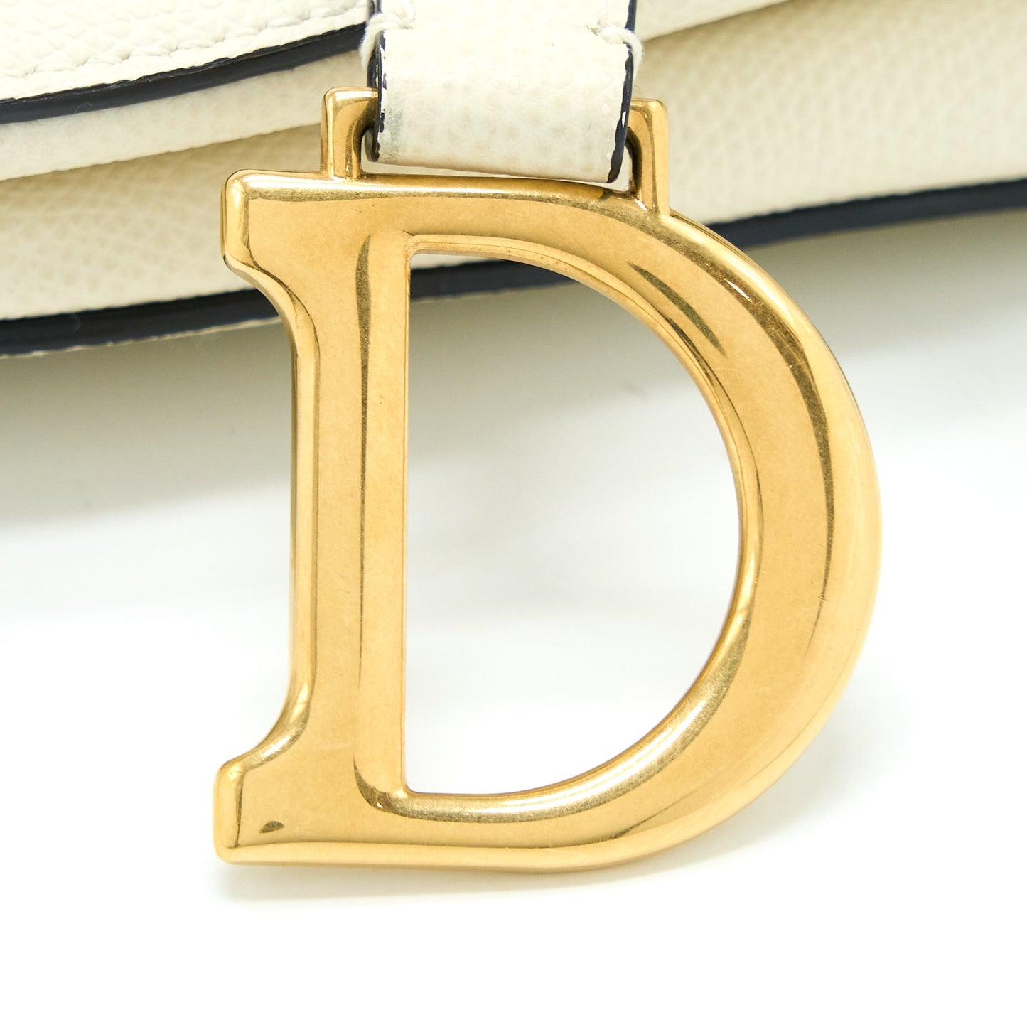 Luxury Dior Mini Saddle Bag Grained Calfskin White GHW