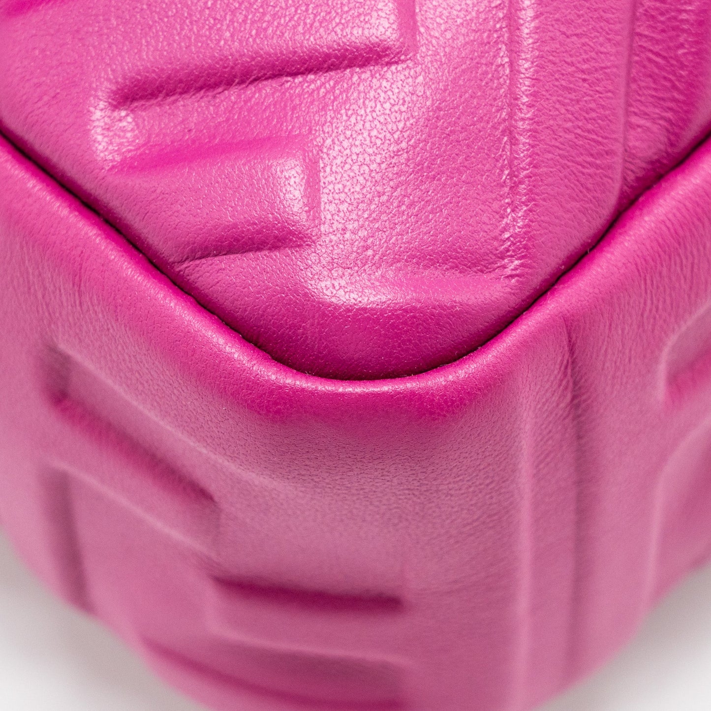 Fendi Baguette Bag FF Embossed Nappa Leather Pink GHW