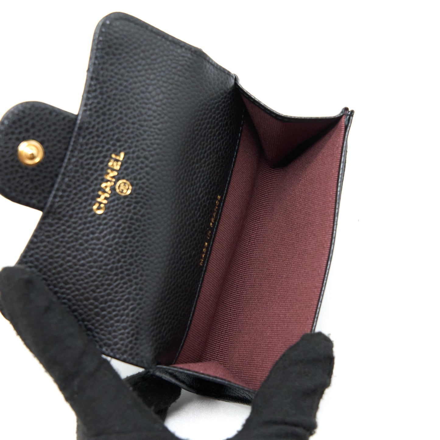 Chanel Classic Quilted Flap Card Holder Caviar Black GHW (Microchip)