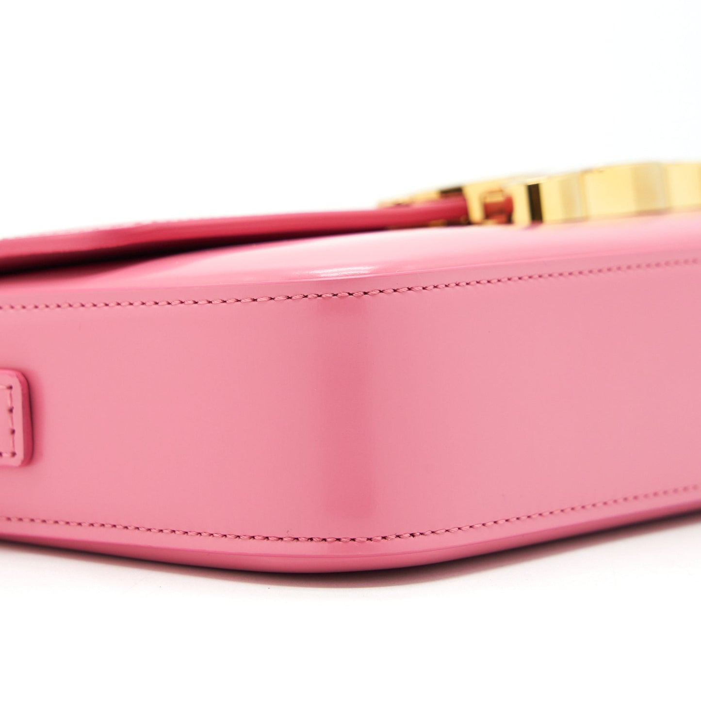 Celine Triomphe Shoulder Bag Shiny Calfskin Flamingo