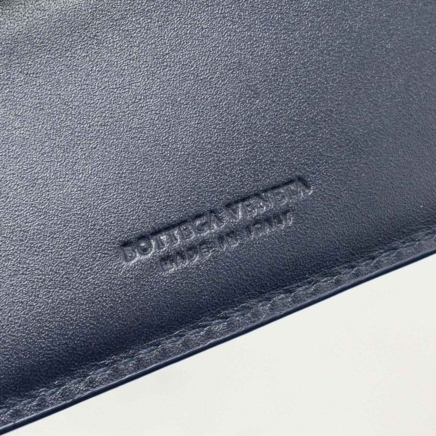Bottega Veneta Intrecciato Piccolo Bi-Fold Wallet Calfskin Navy