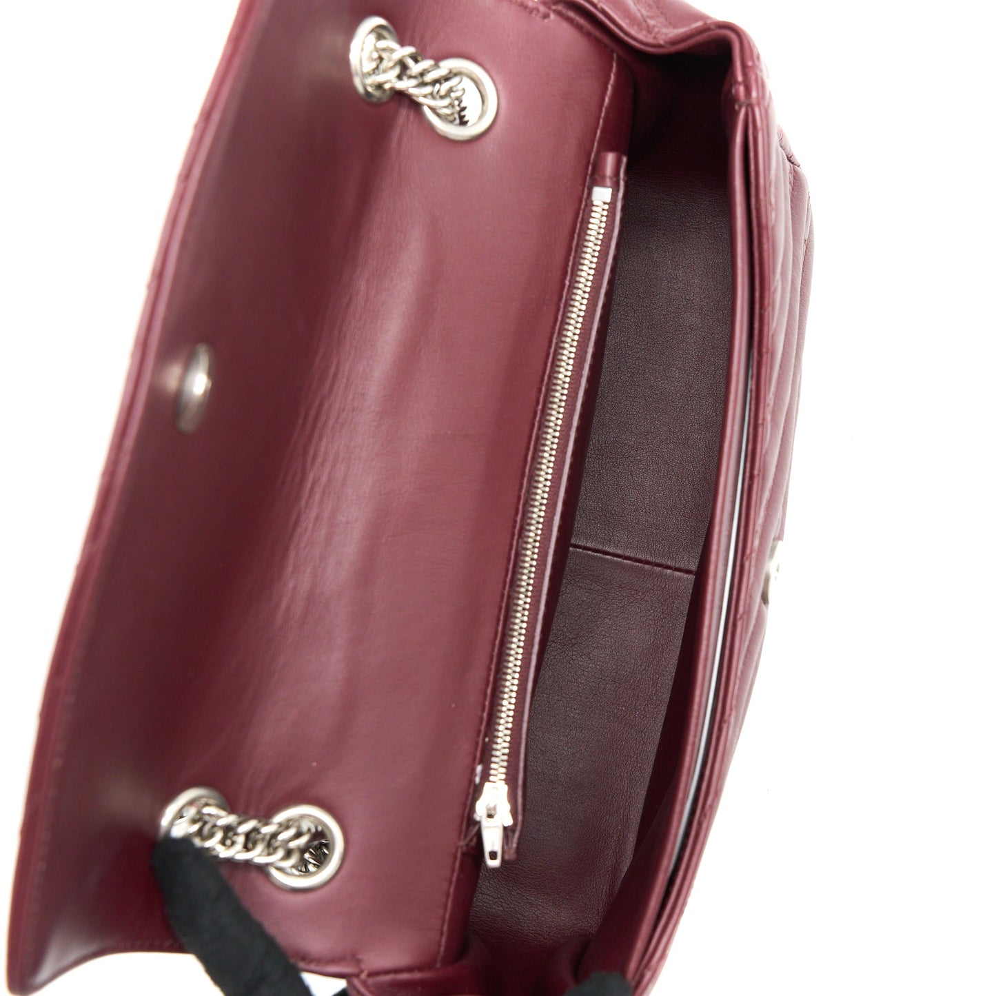Balenciaga Logo Shoulder Bag Dark Red SHW