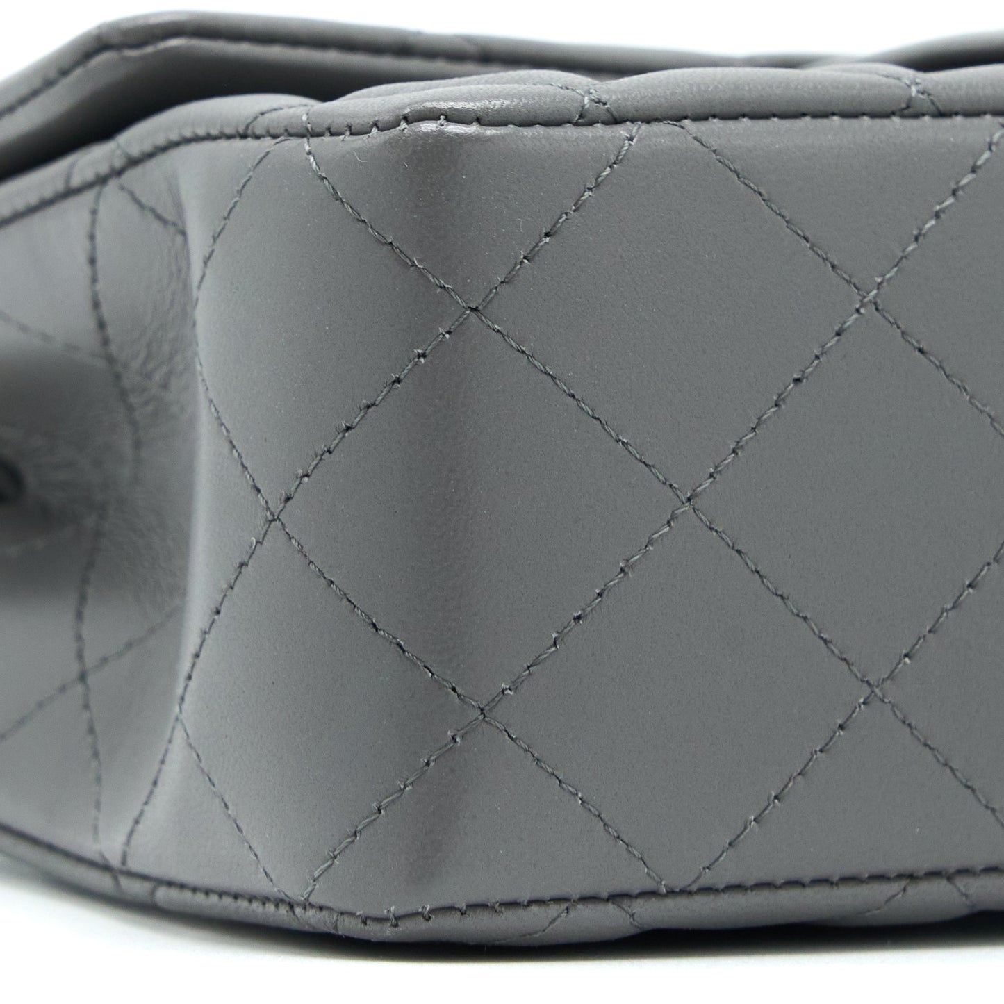 Chanel 22A Mini Rectangular Flap Bag Lambskin Grey LGHW (Microchip)