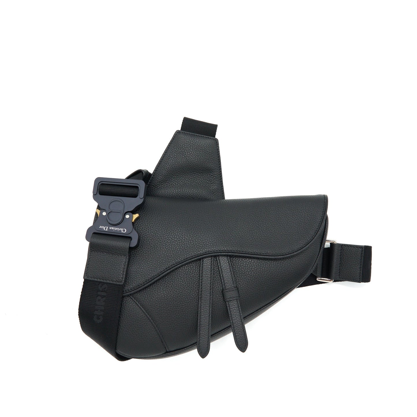 Luxury Dior Saddle Bag Grained Calfskin Black SHW