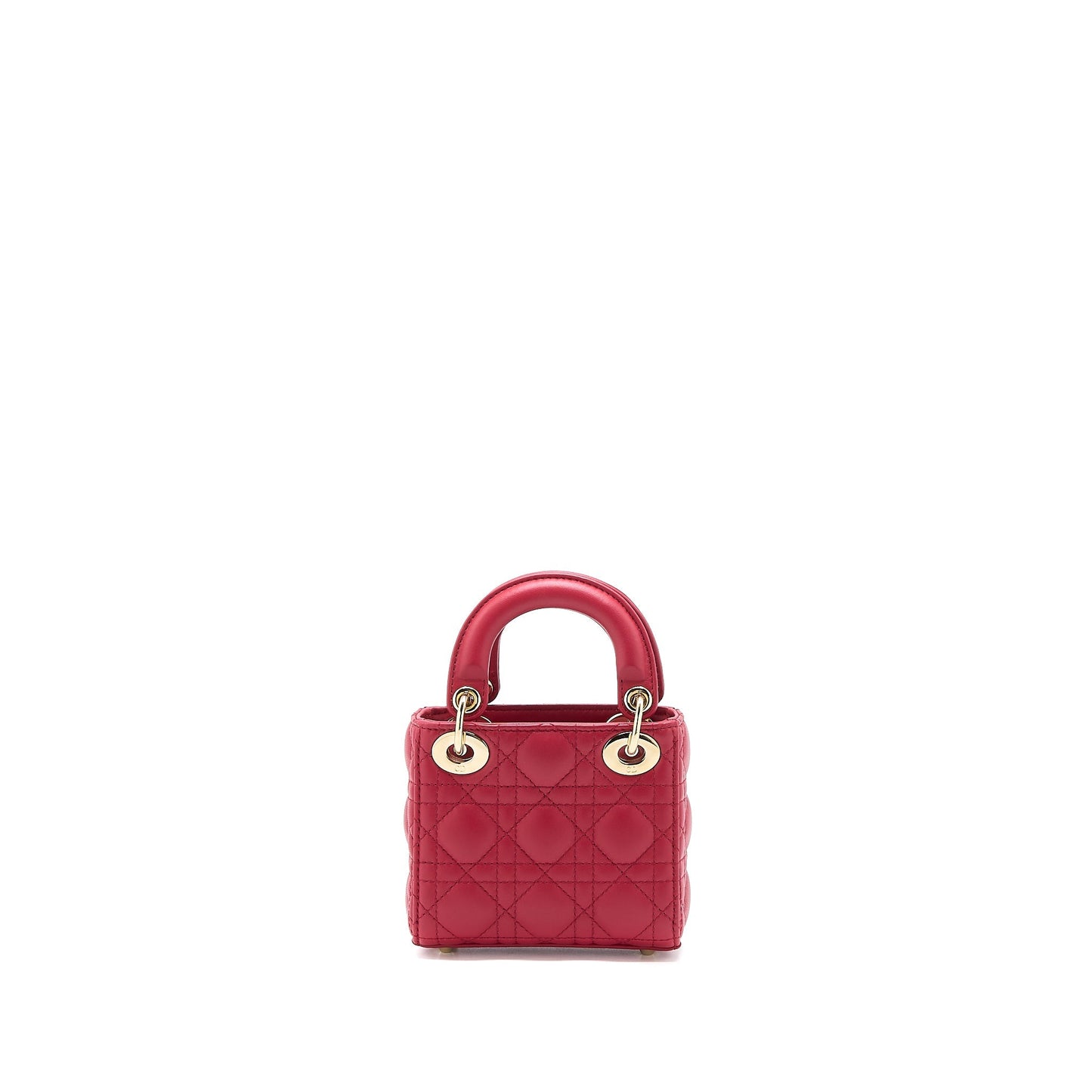 Luxury Dior Micro Lady Luxury Dior Bag Cannage Lambskin Red LGHW