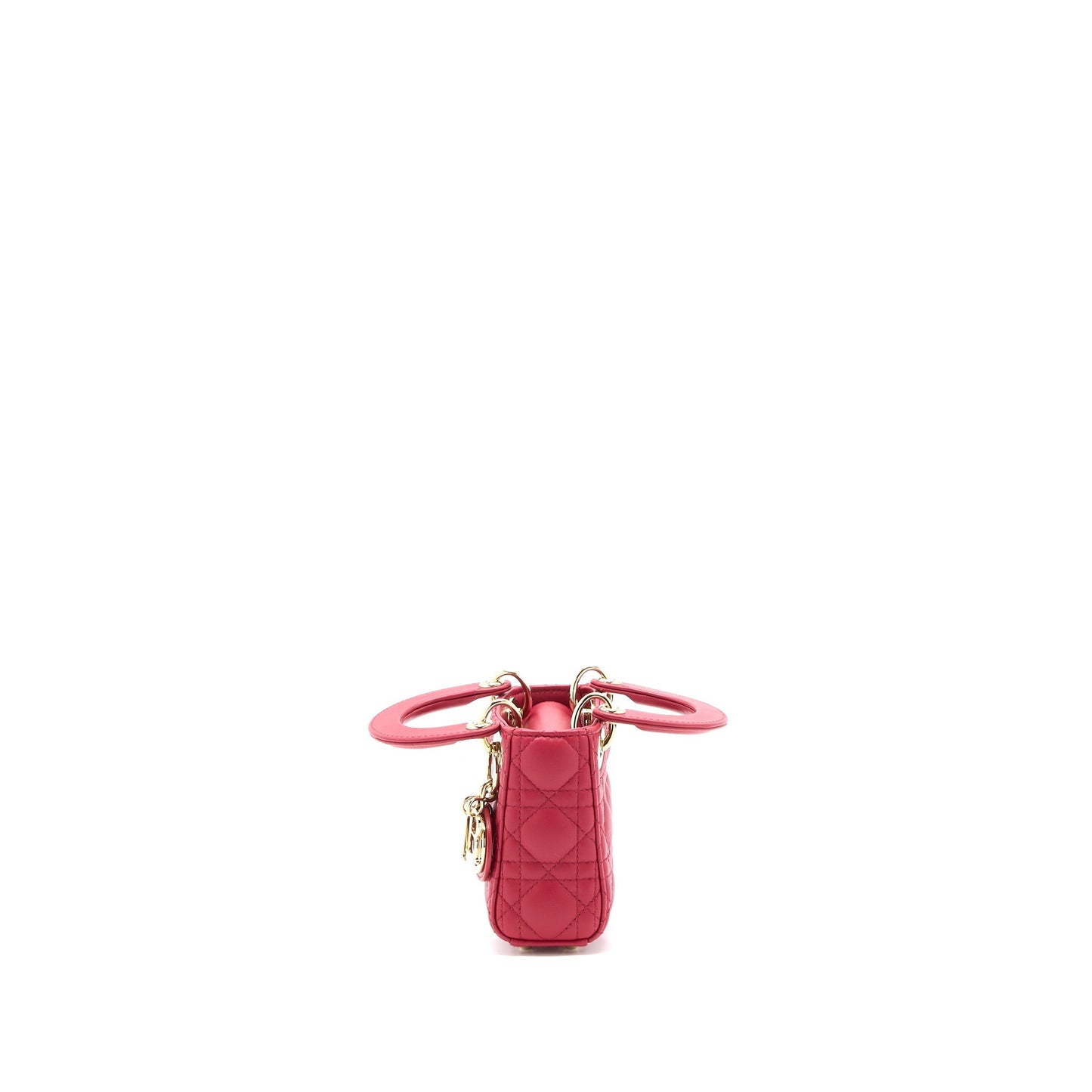 Luxury Dior Micro Lady Luxury Dior Bag Cannage Lambskin Red LGHW