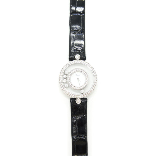 Chapord Happy Diamonds Ladies Watch 18K White Gold with Happy Diamonds