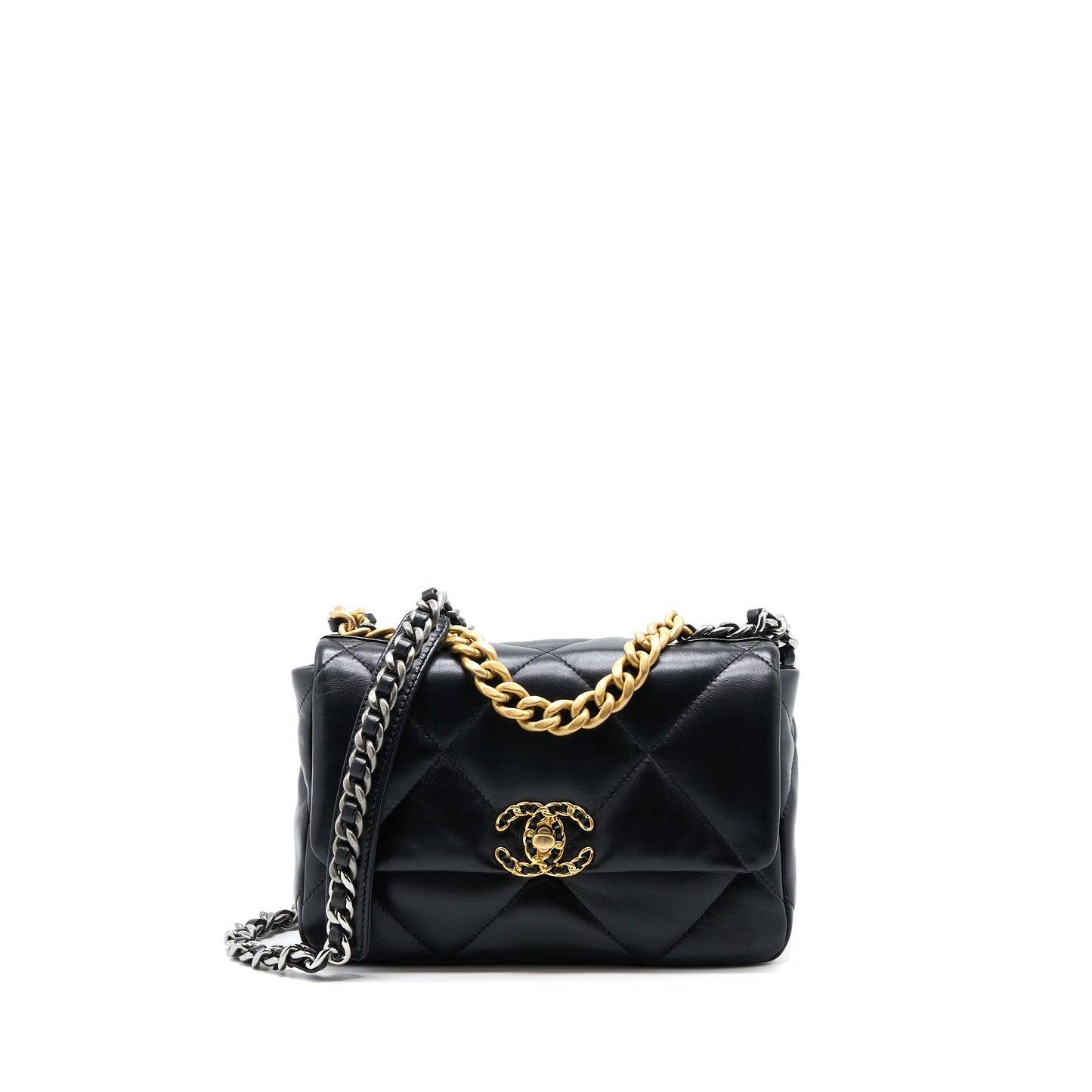 Chanel Small 19 Bag Lambskin Black Multicolour Hardware (Microchip)