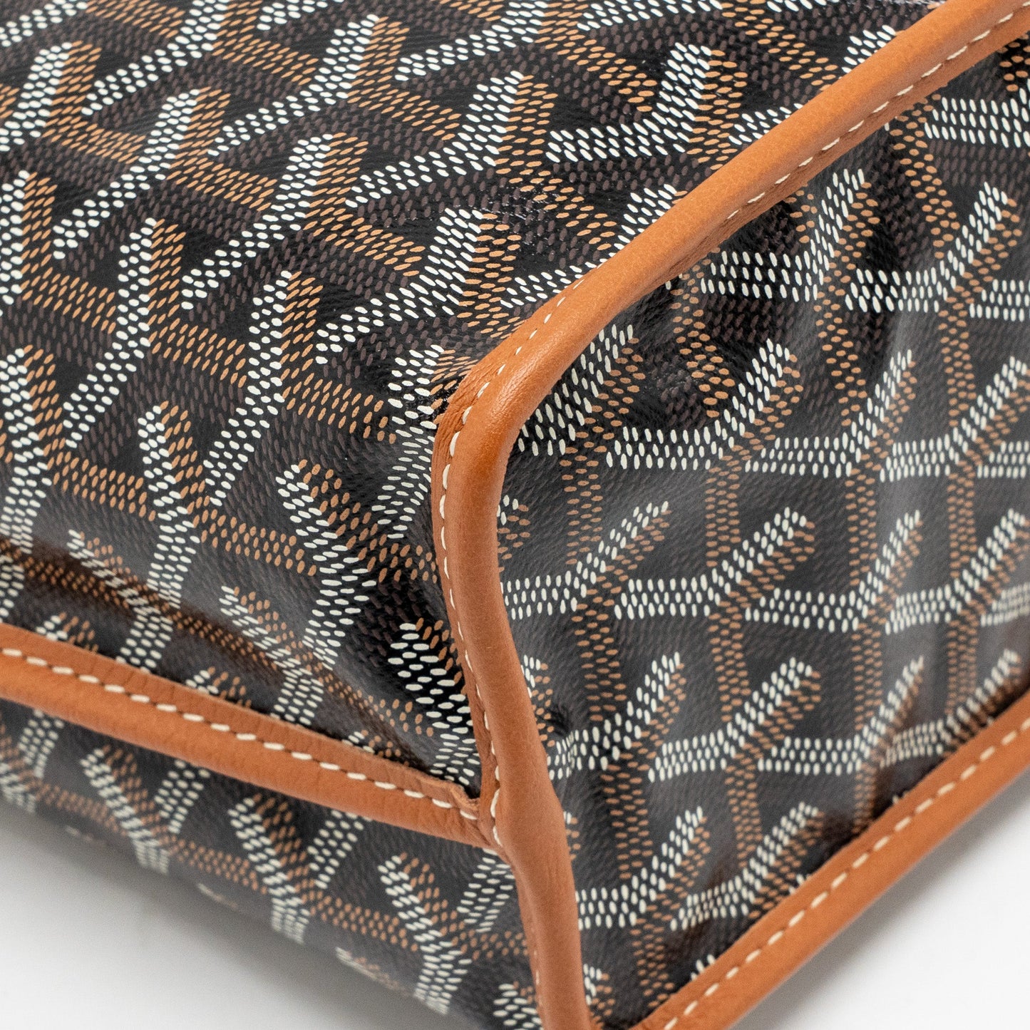 Goyard mini Anjou Tote goyardine canvas/calfskin tan SHW