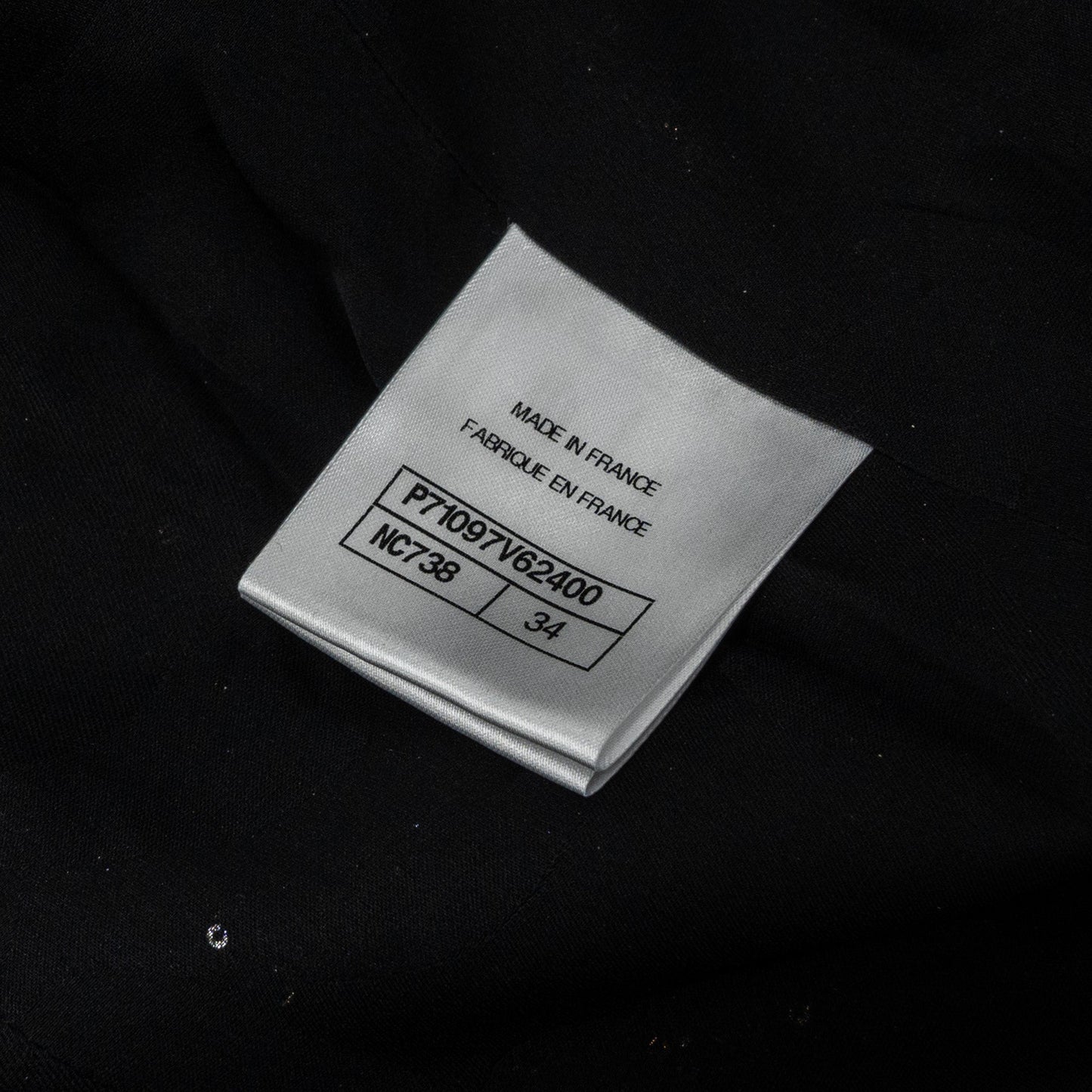 Chanel Size 34 21A Tweed Dress Polyester/Polyamide Black/Silver