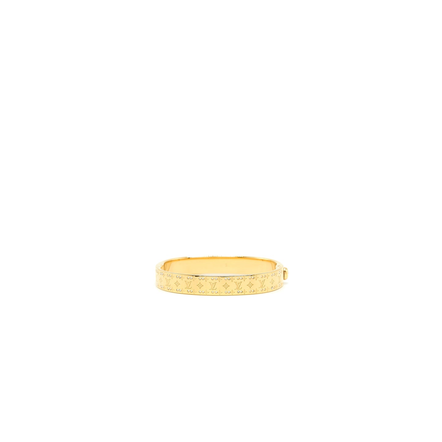 Louis Vuitton Size S Nanogram Strass Bracelet Crystal Gold Tone