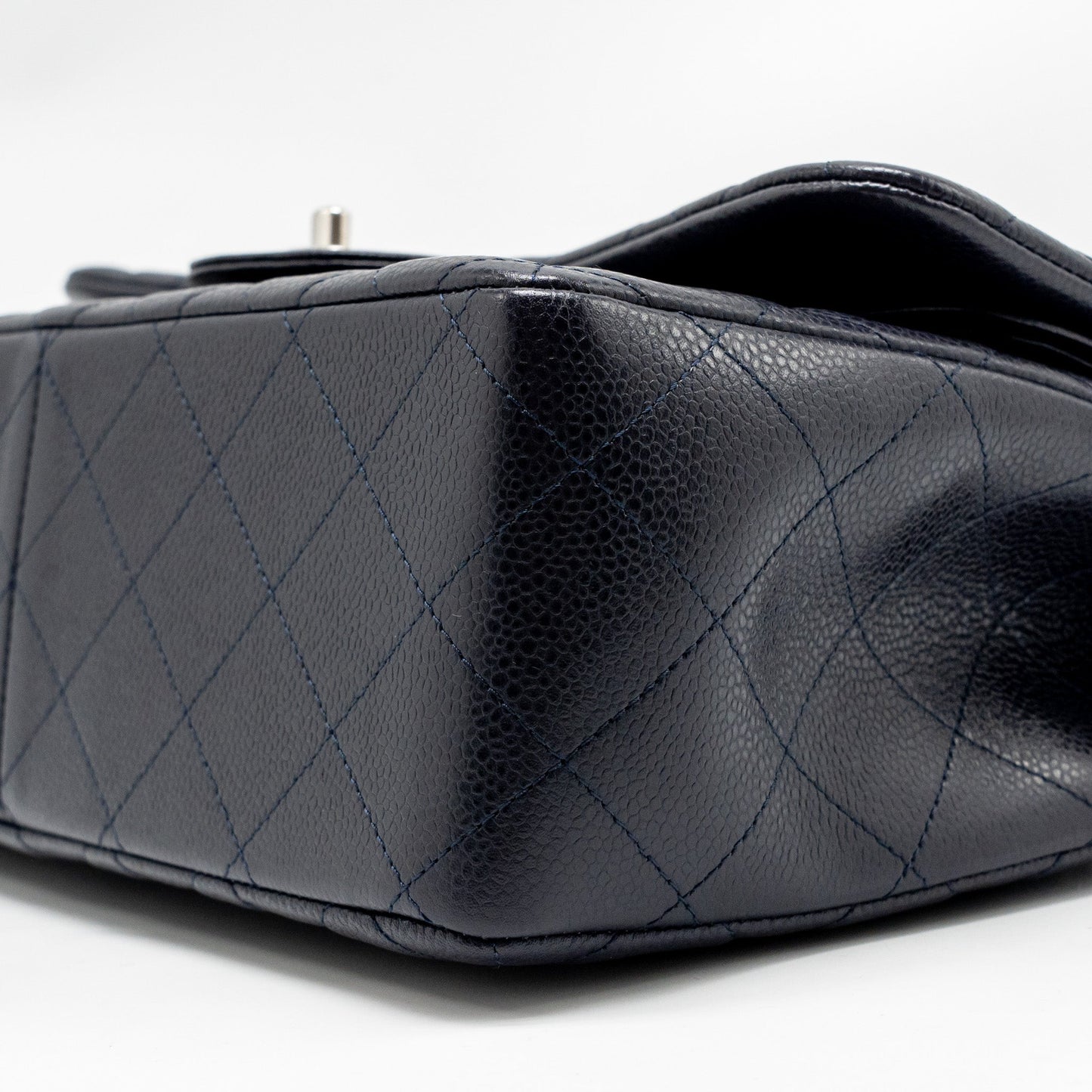 Chanel Jumbo Classic Double Flap Bag Caviar Dark Blue SHW