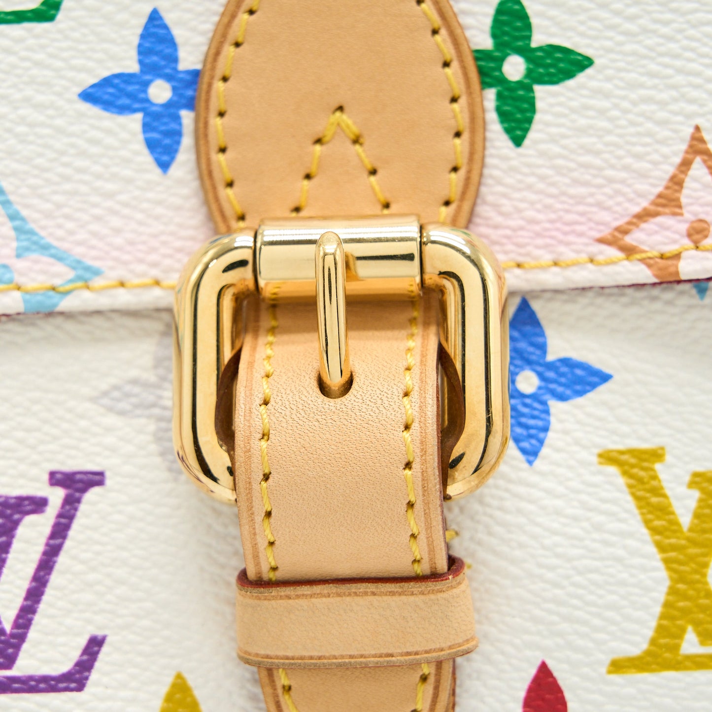 Louis Vuitton Aurelia Shoulder Bag White Multicolour Monogram Canvas GHW