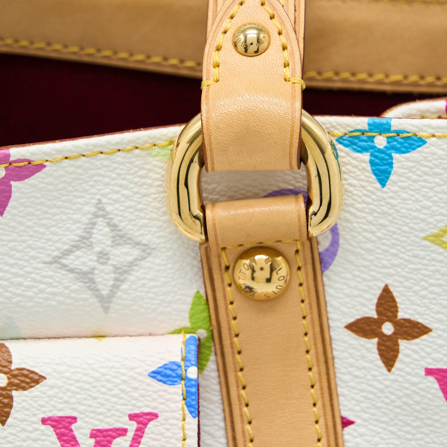 Louis Vuitton Aurelia Shoulder Bag White Multicolour Monogram Canvas GHW