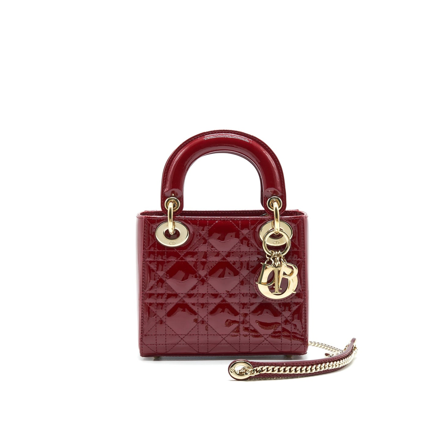 Luxury Dior Mini Lady Luxury Dior Patent leather Red with GHW