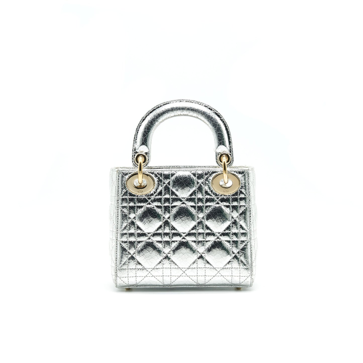 CHRISTIAN Luxury Dior MINI LADY Luxury Dior METALLIC SILVER