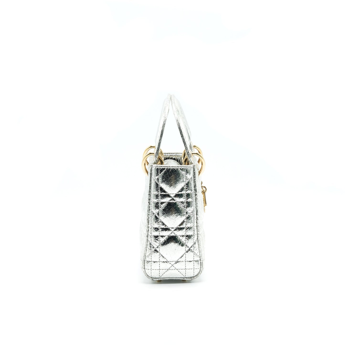CHRISTIAN Luxury Dior MINI LADY Luxury Dior METALLIC SILVER