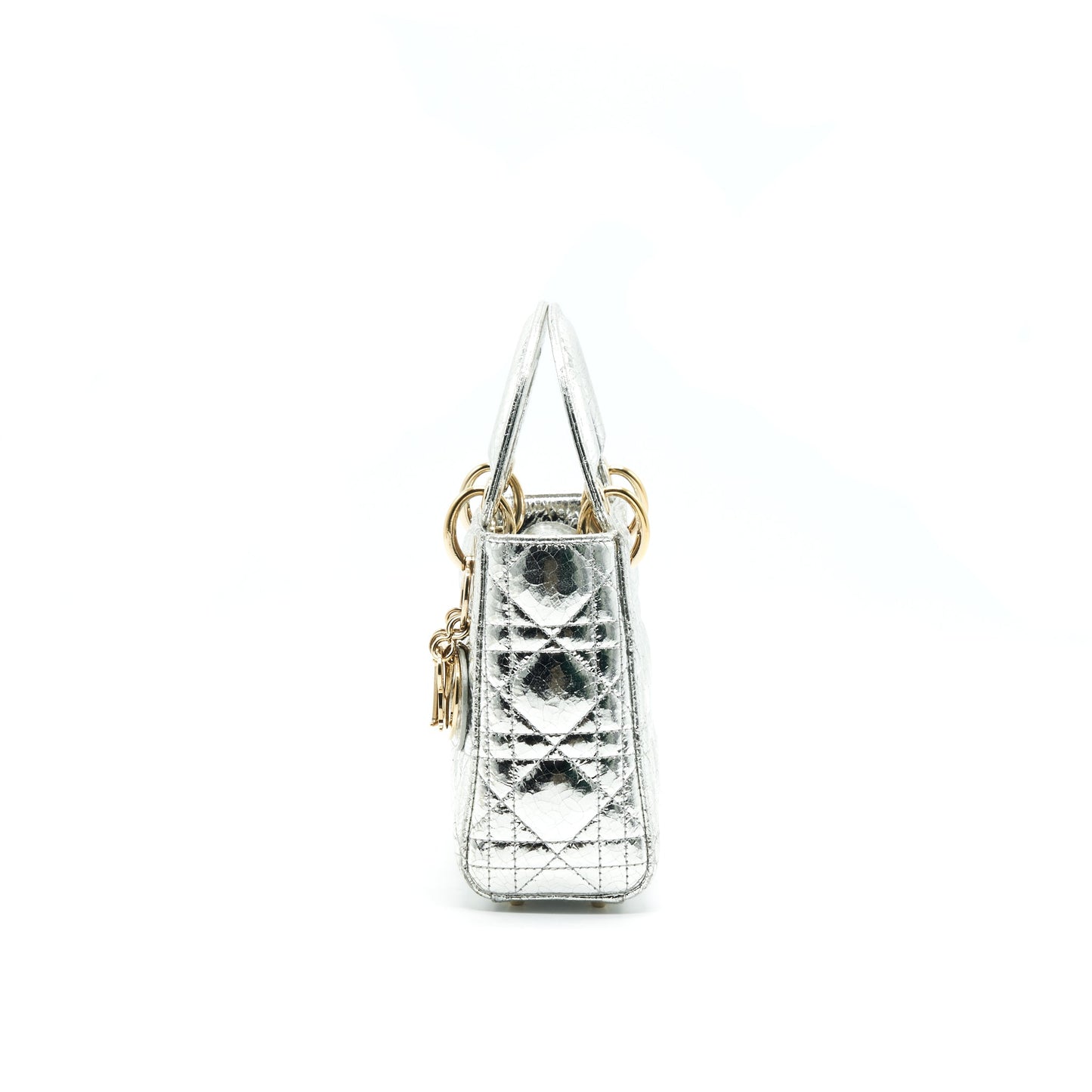 CHRISTIAN Luxury Dior MINI LADY Luxury Dior METALLIC SILVER