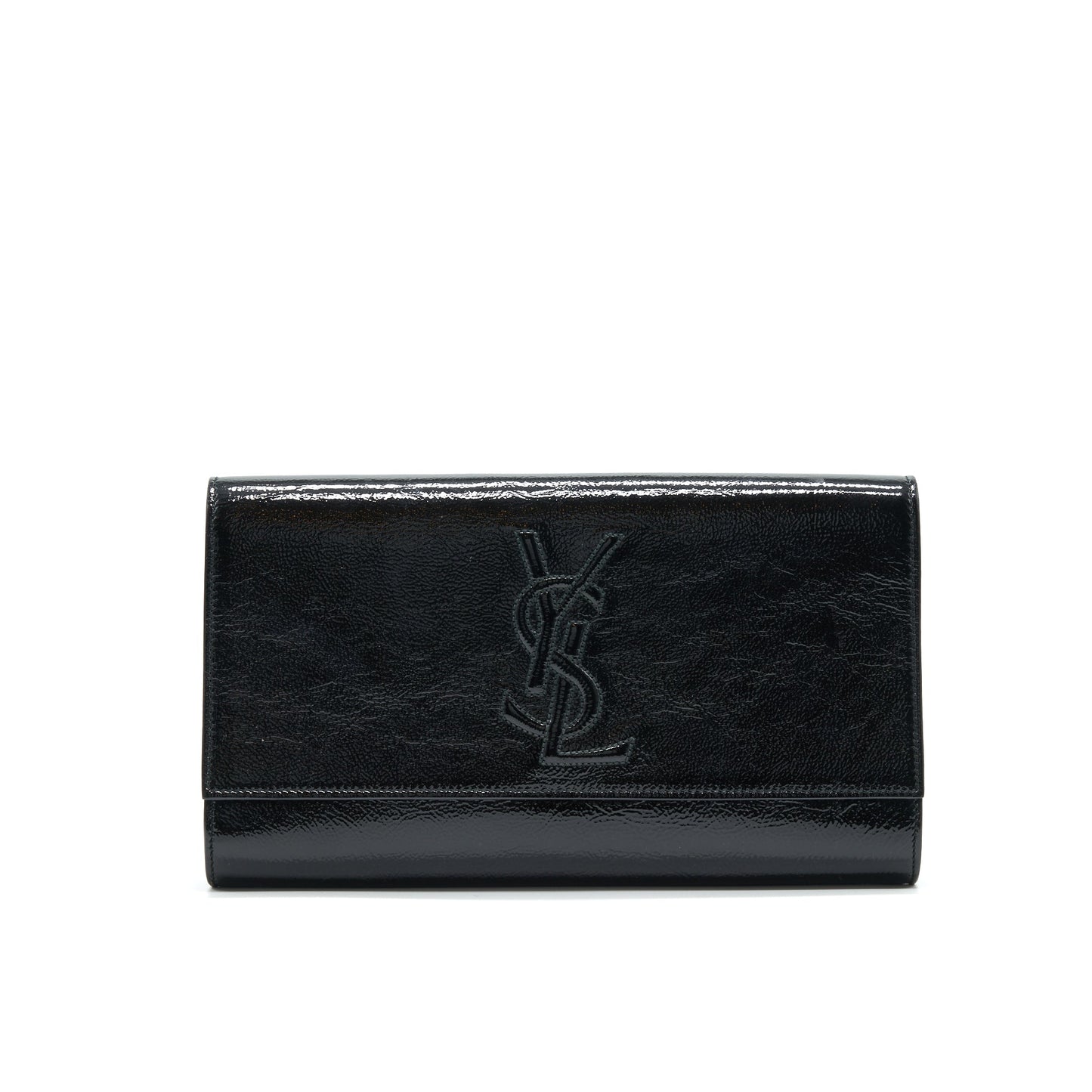 YSL PATENT LEATHER CLUTCH BLACK