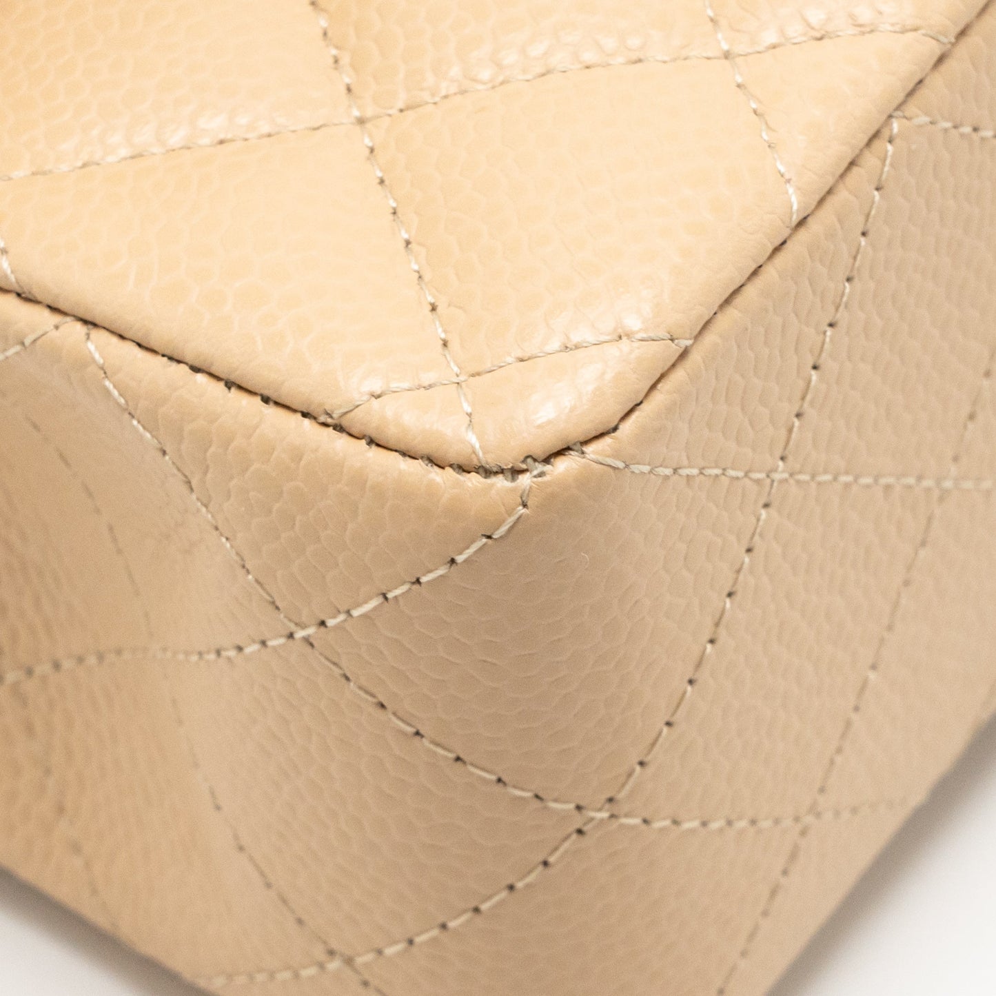 Chanel small classic double flap bag caviar beige GHW
