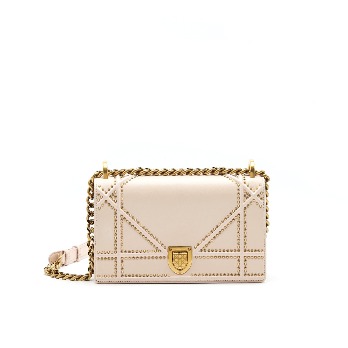 Luxury Dior Small Studded Luxury Diorama Beige with GHW