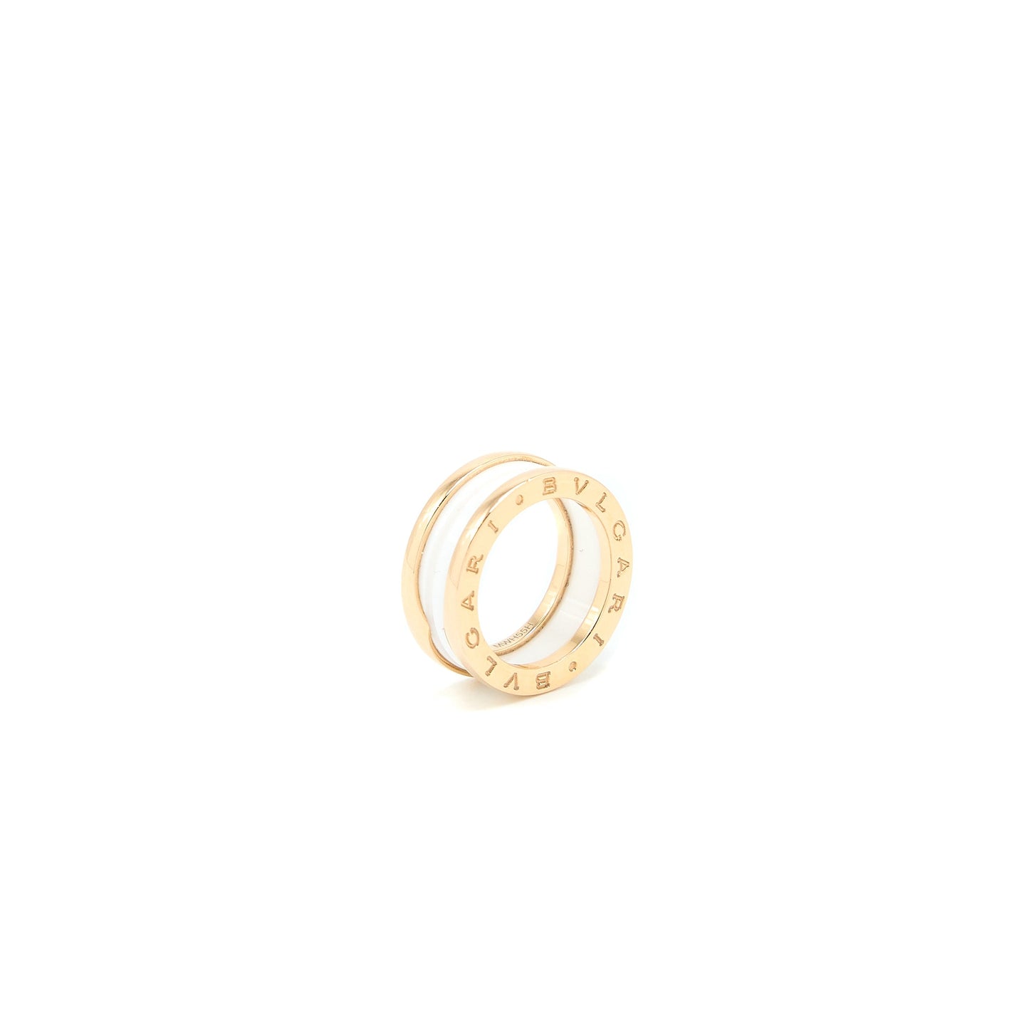 Bvlgari Size 51 B.zero Ring Two Band Ceramic Rose Gold