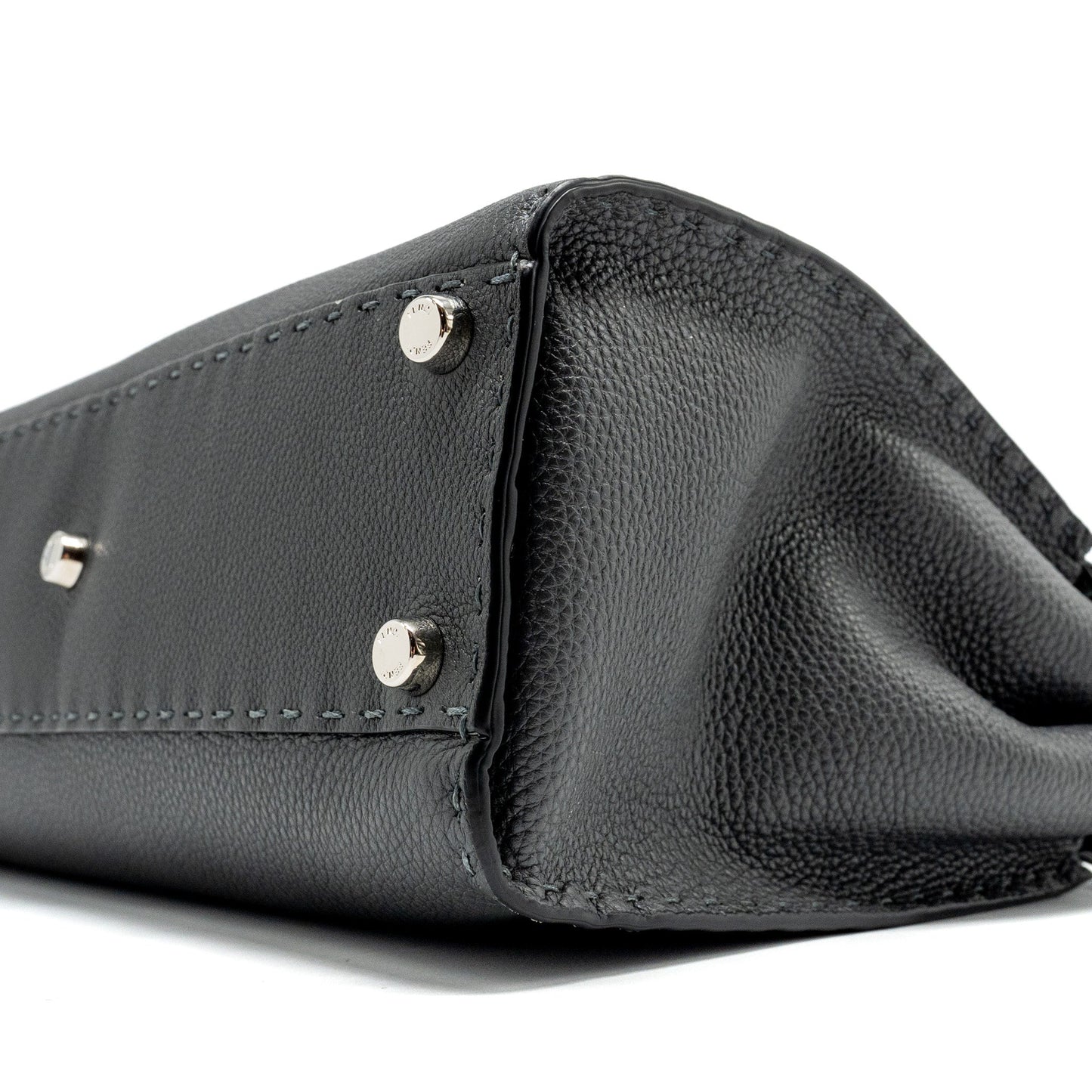 Fendi Medium Peekaboo Bag Selleria Leather Black SHW