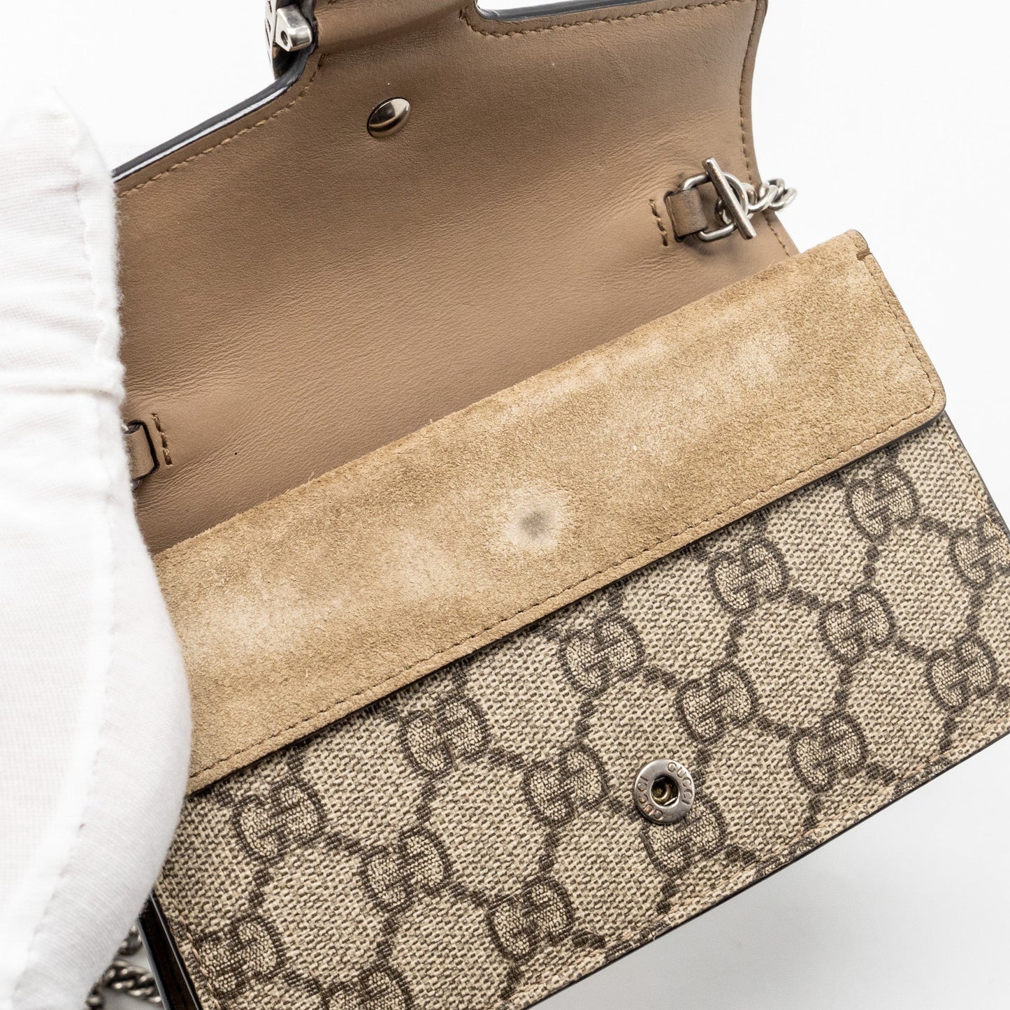 GUCCI Super Mini Dionysus GG Supreme Bag Beige SHW