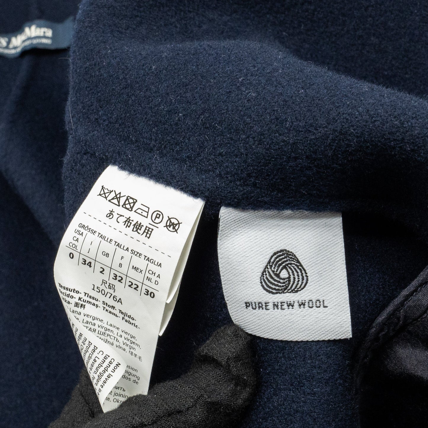 ‘S Max Mara size 34 Esturia coat Lana vergine navy