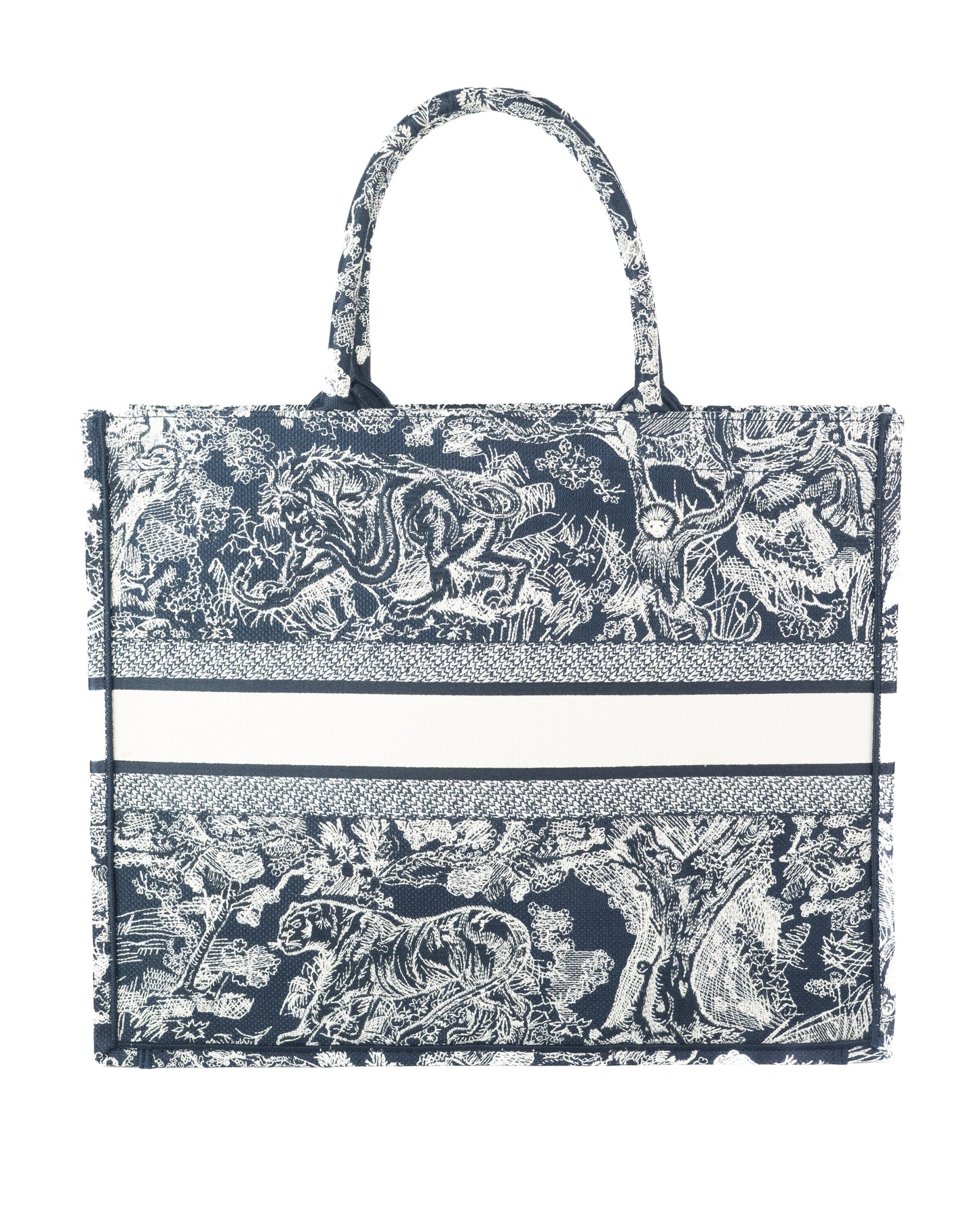 Dior Book Tote in Blue Toile De Jouy Reverse Embroidery