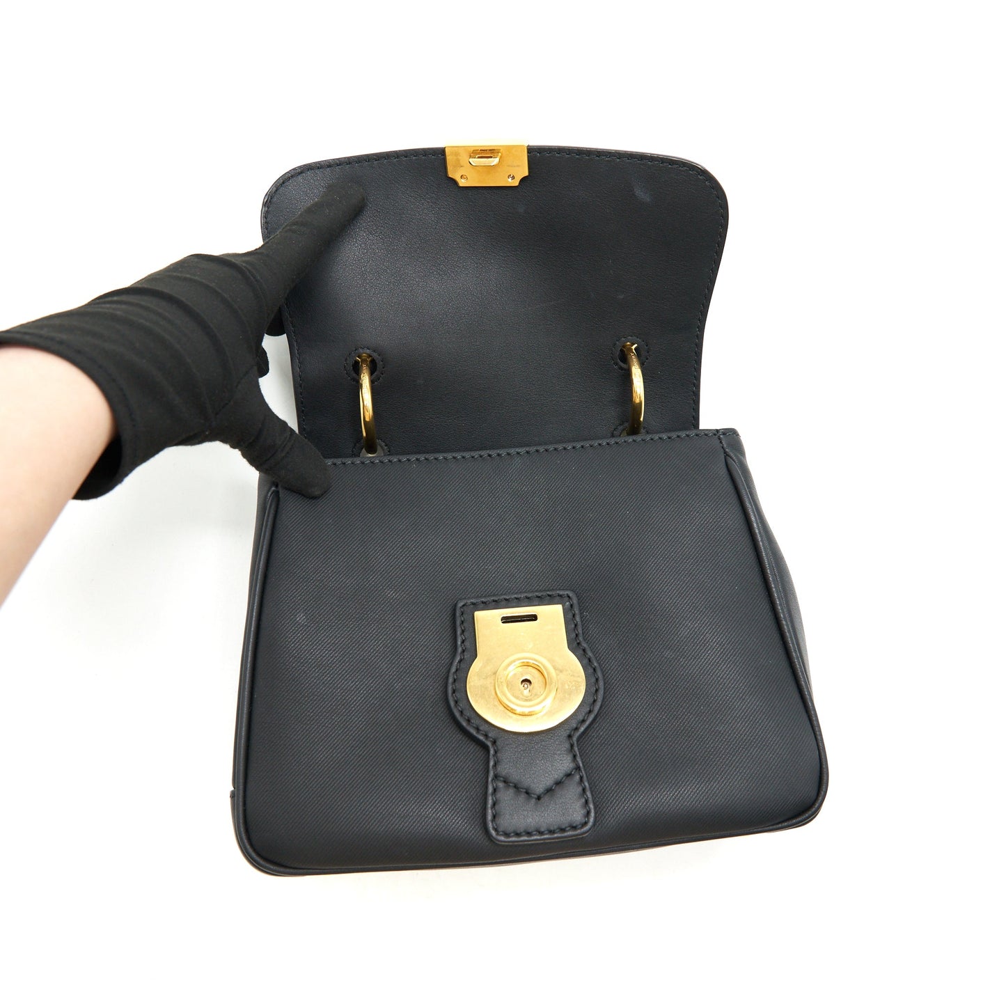 BURBERRY Small DK88 Top Handle Bag Black