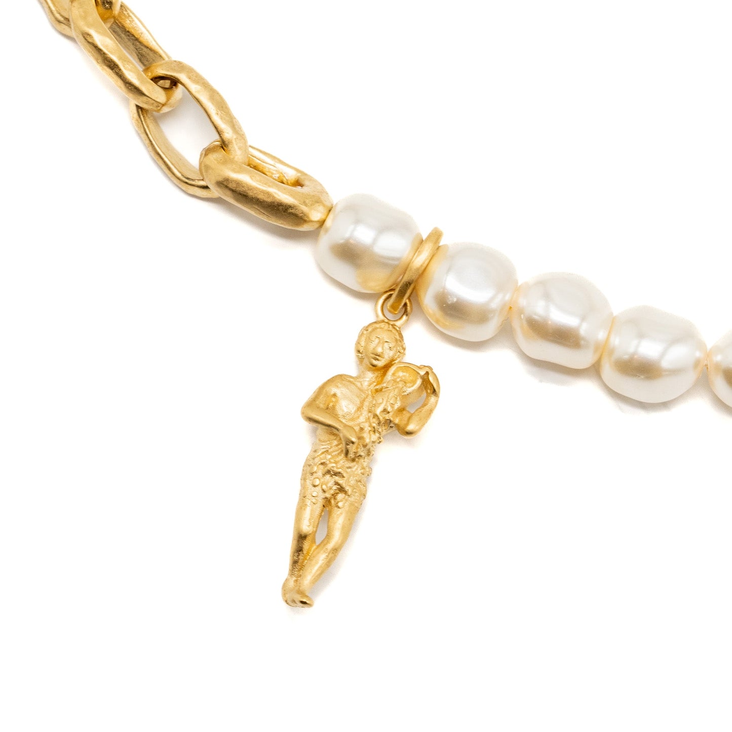 Luxury Dior Aqurius and Star Necklace Pearl/Gold Tone