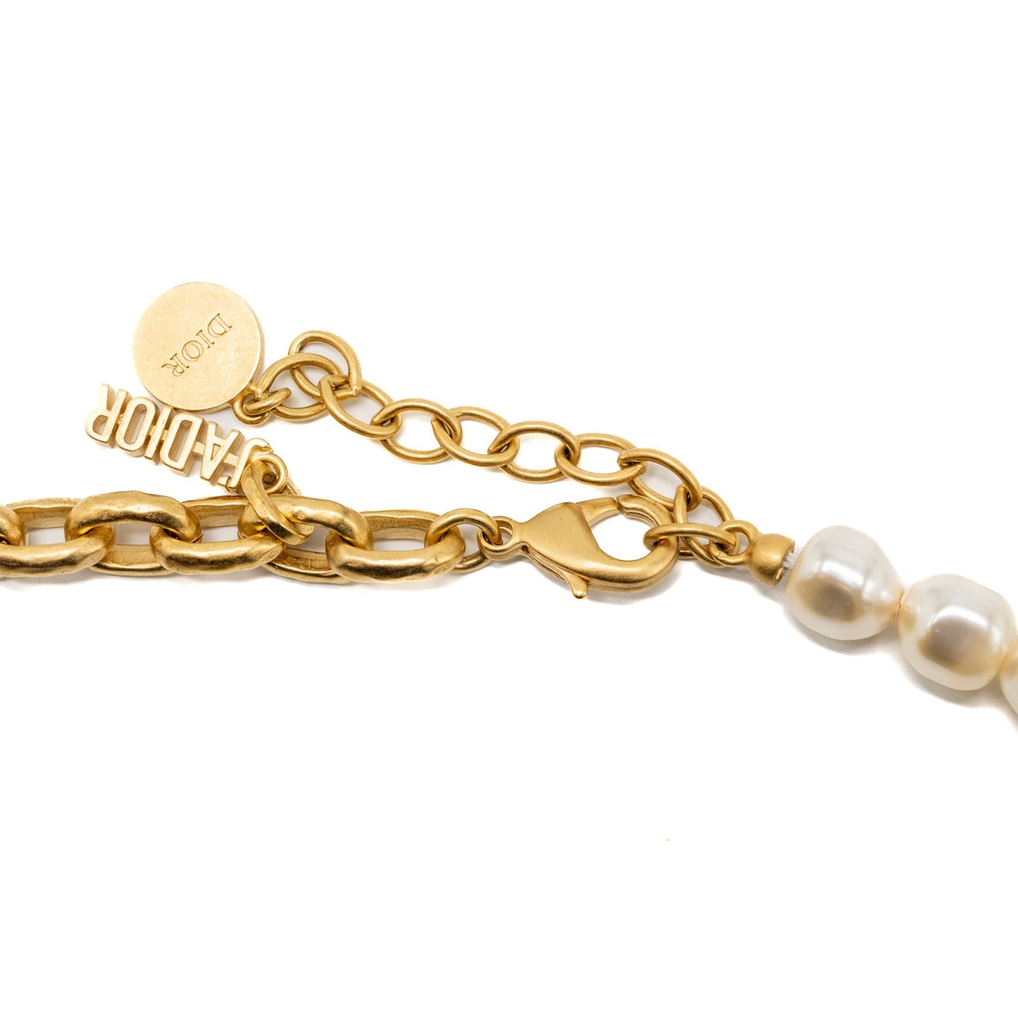 Luxury Dior Aqurius and Star Necklace Pearl/Gold Tone