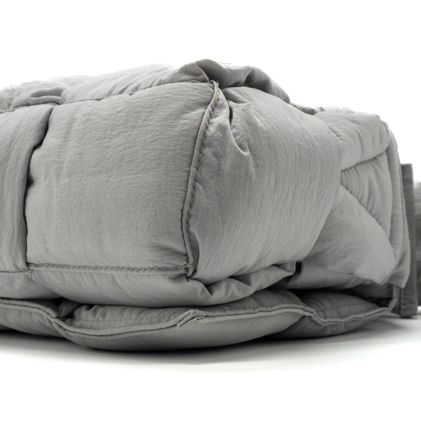 Bottega veneta padded Tech Cassette intreccio nylon light grey SHW
