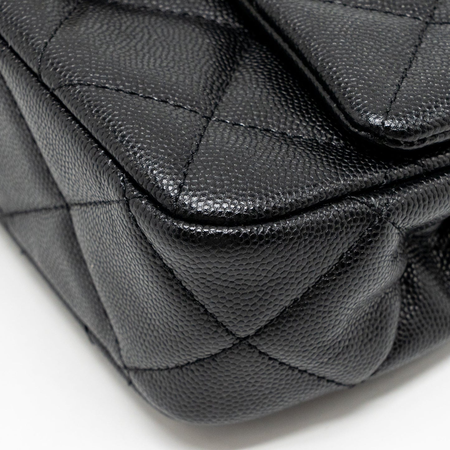 Chanel Giant Black Chain Mini Flap Bag Caviar Black GHW (Microchip)