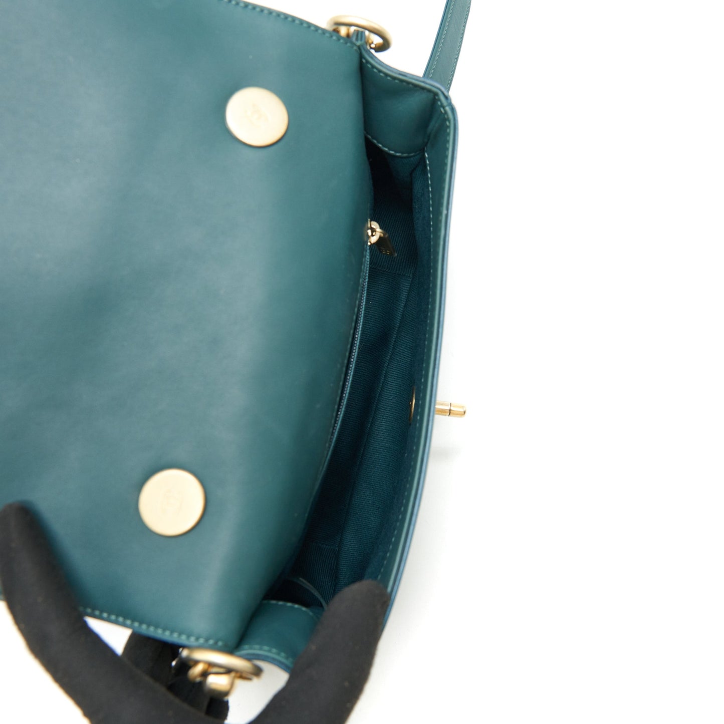 CHANEL FLAP BAG IN DARK TURQUOISE IN GHW