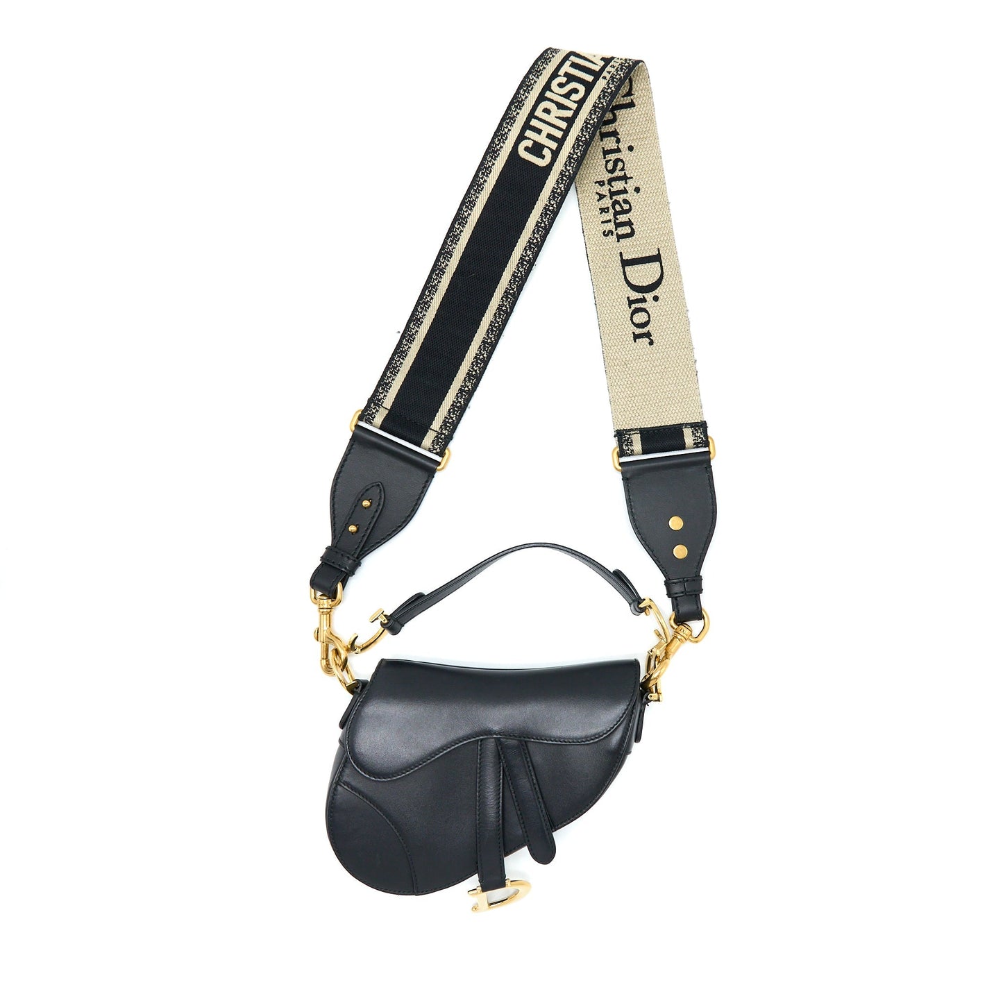 Luxury Dior Small Saddle Bag Calfskin Black GHW