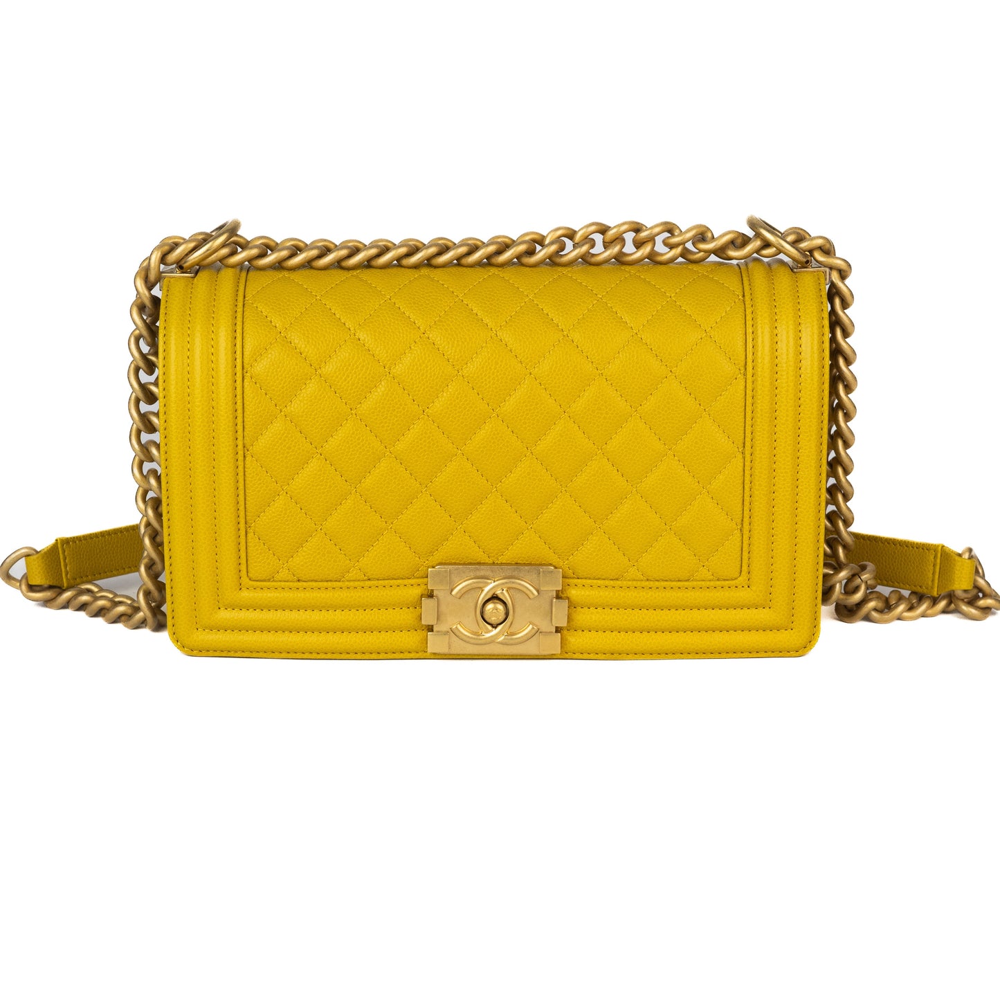 Chanel Grained Calfskin Medium Boy Bag