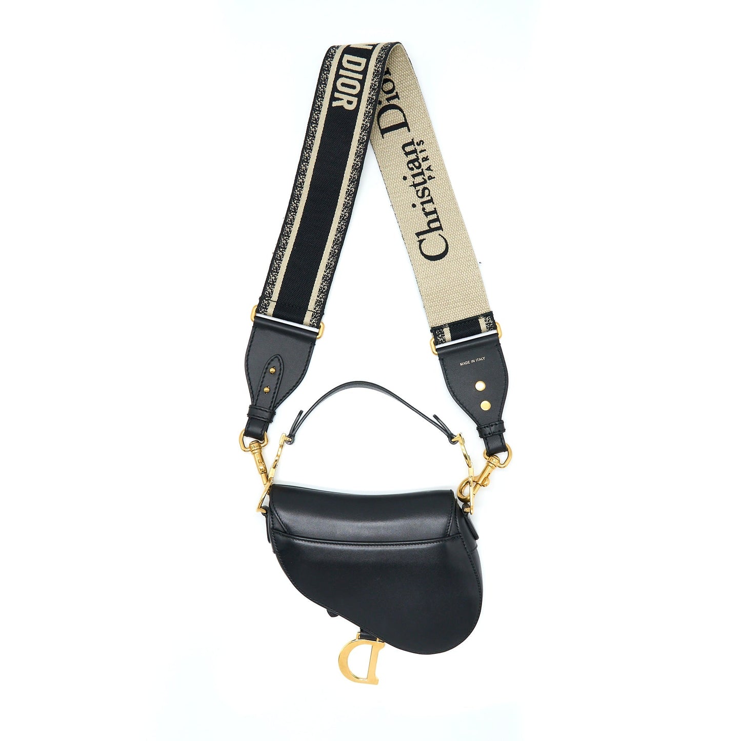 Luxury Dior Small Saddle Bag Calfskin Black GHW