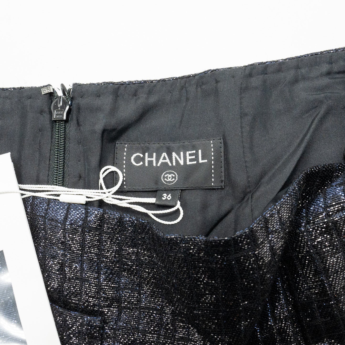 Chanel Size 36 21K Skirt Acetate/Acrylic/Wool/Cotton Navy Blue/Black